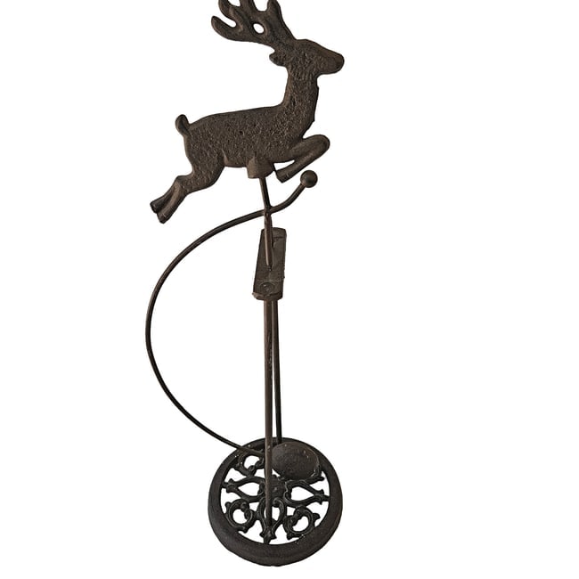 Vintage Rustic Cast Iron Metal Reindeer Skyhook Pendulum Balance Toy. - 2
