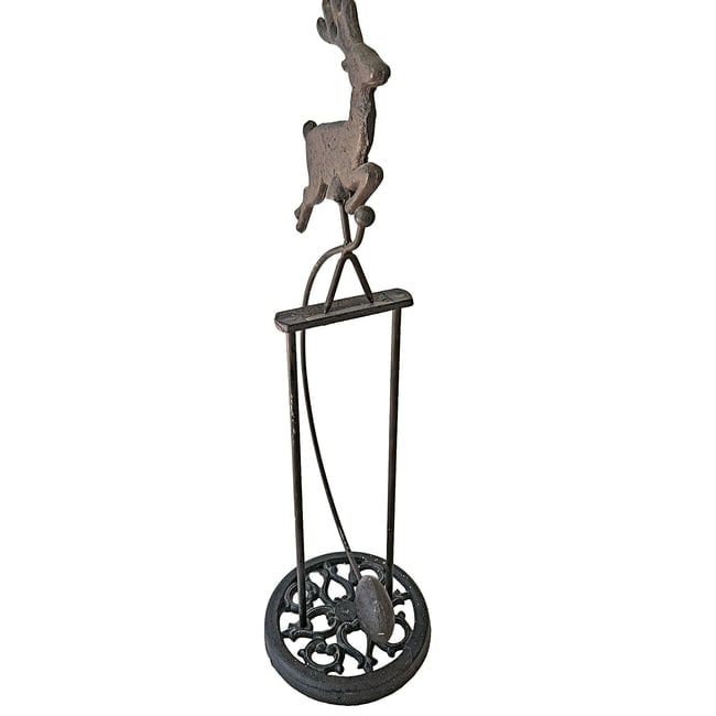 Vintage Rustic Cast Iron Metal Reindeer Skyhook Pendulum Balance Toy. - 3