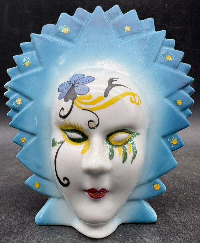 Creepy Masquerade Mask Head Vase - 2