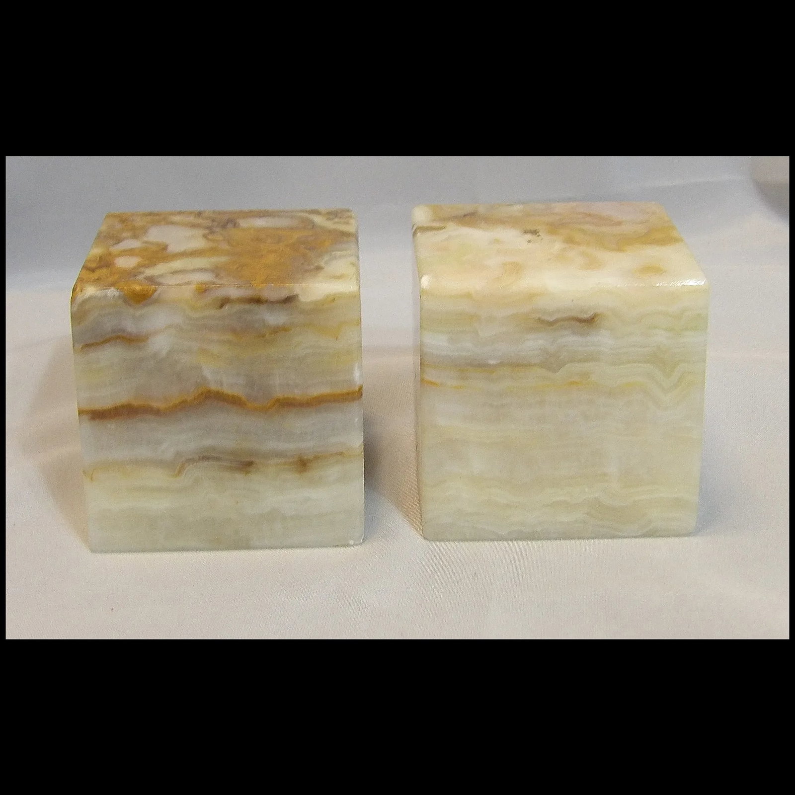 Pair of Square Onyx Paperweights - 5