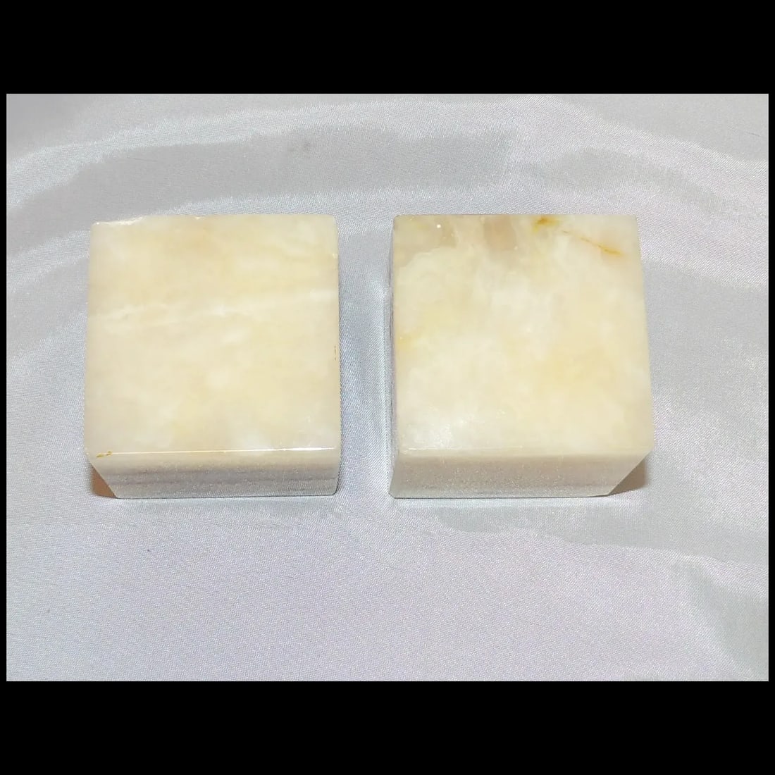 Pair of Square Onyx Paperweights - 6