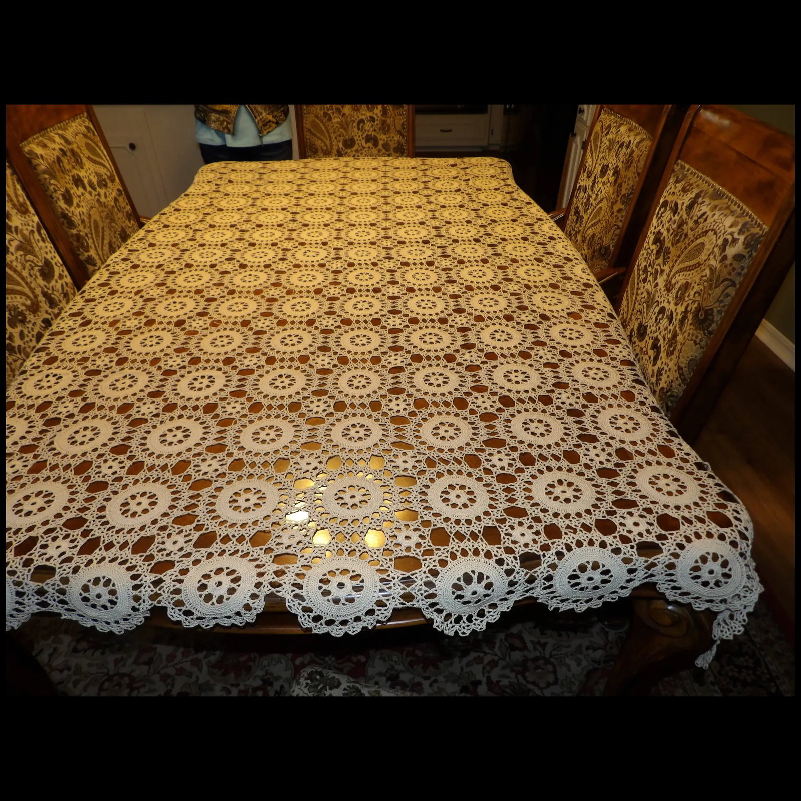 Heavy Cotton Crochet Tablecloth - 2