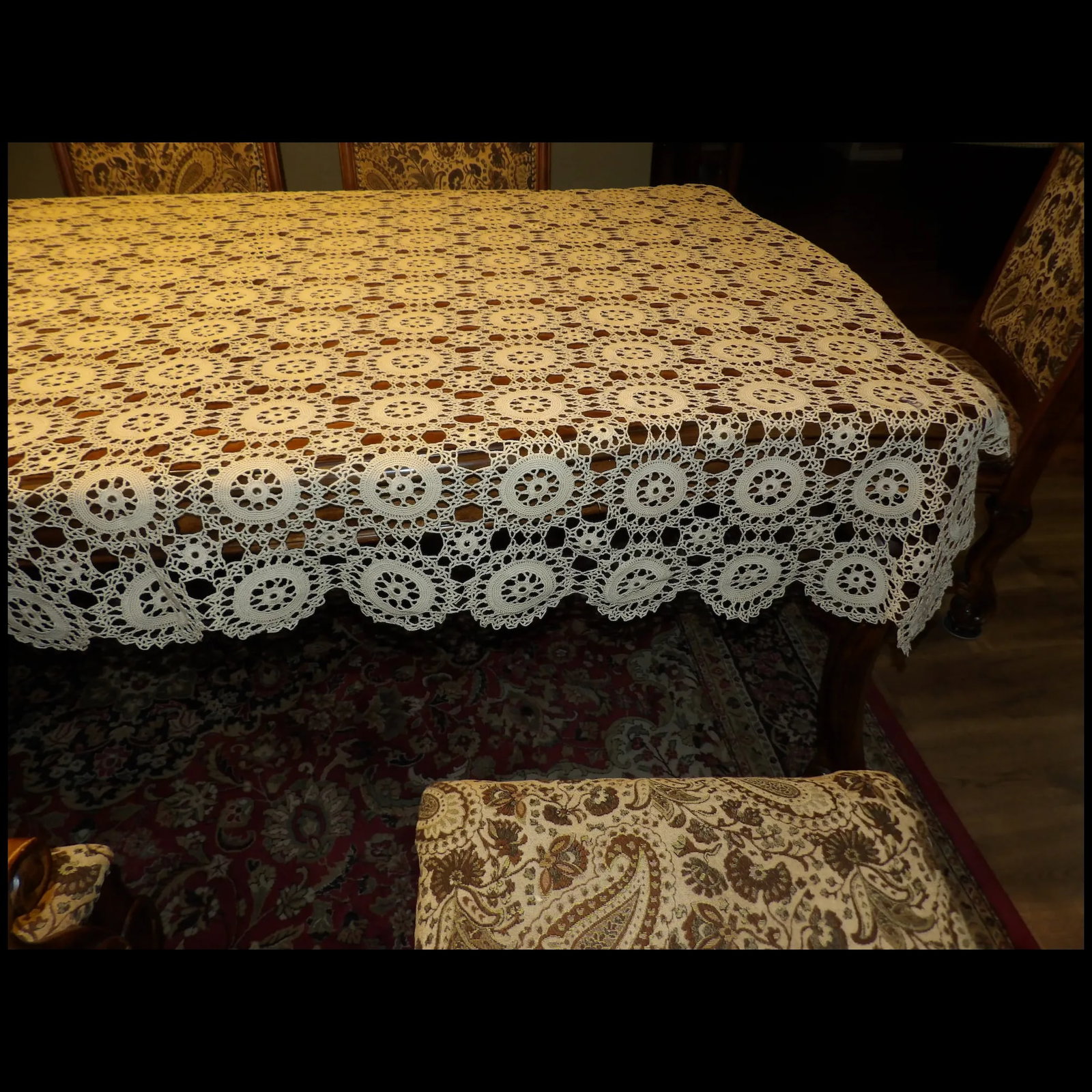 Heavy Cotton Crochet Tablecloth - 5