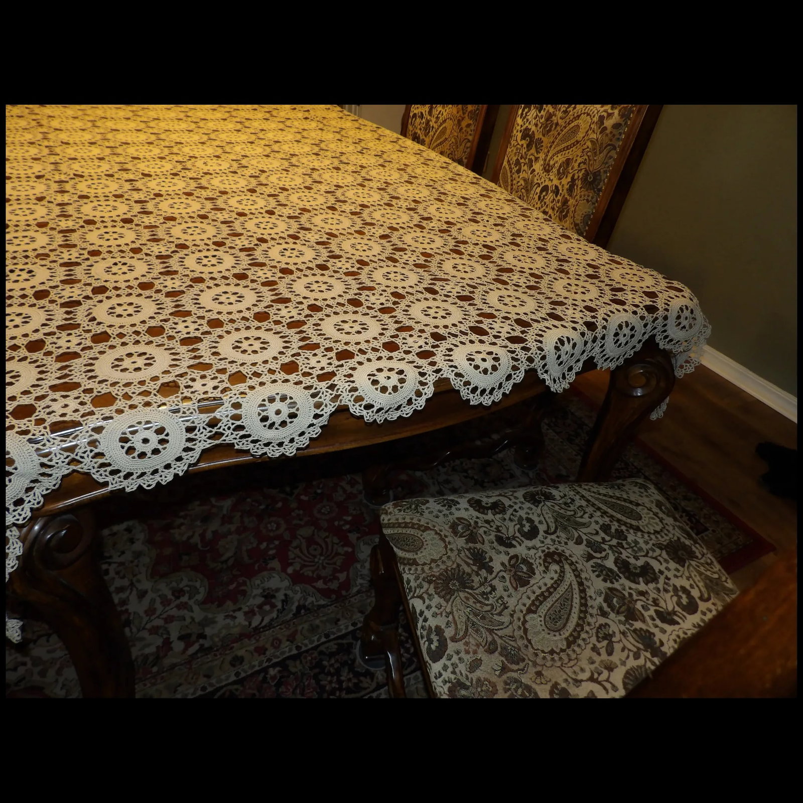 Heavy Cotton Crochet Tablecloth - 6