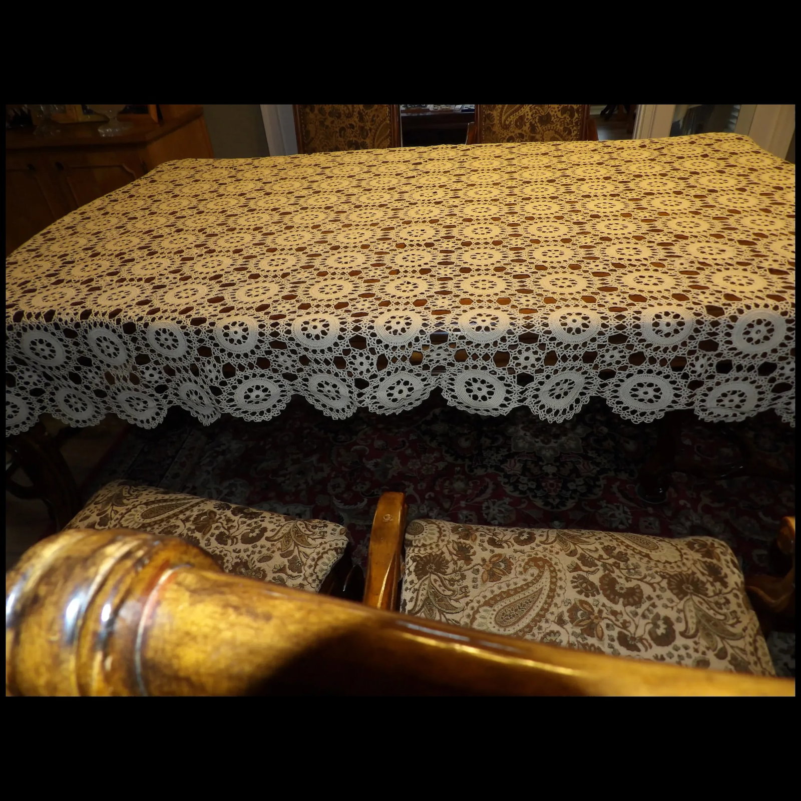 Heavy Cotton Crochet Tablecloth - 7