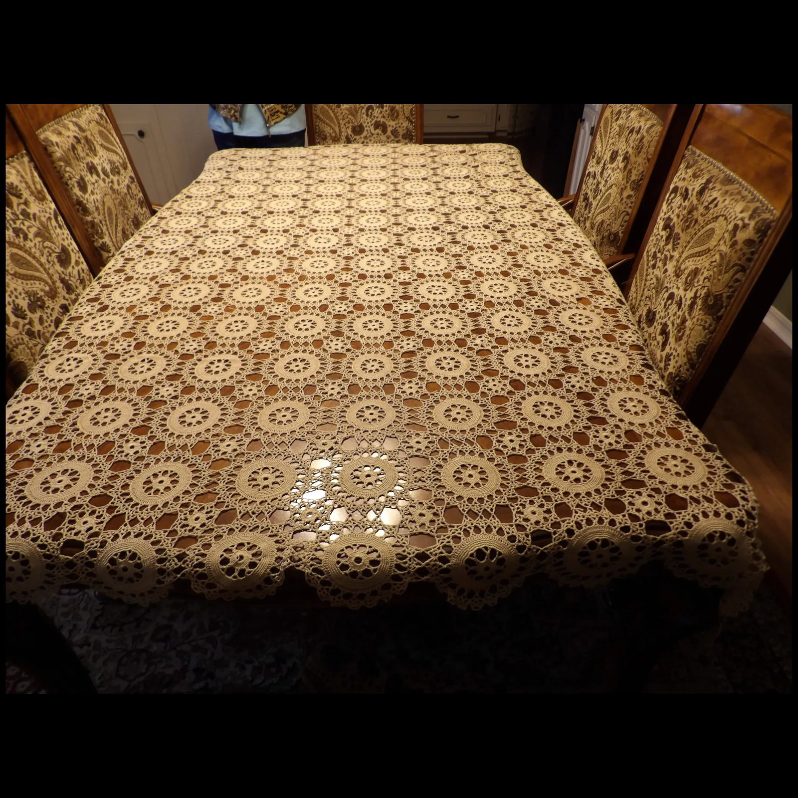 Heavy Cotton Crochet Tablecloth - 9