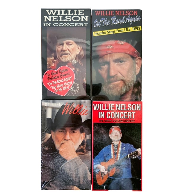 Large Lot Willie Nelson Concert VHS Tapes - 3