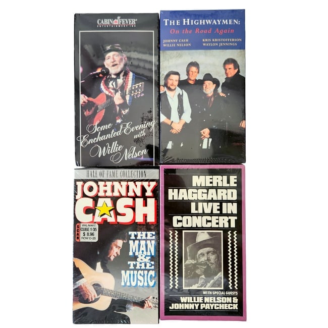 Large Lot Willie Nelson Concert VHS Tapes - 5
