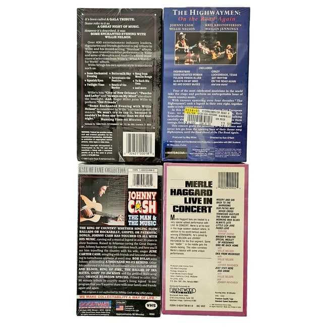 Large Lot Willie Nelson Concert VHS Tapes - 6