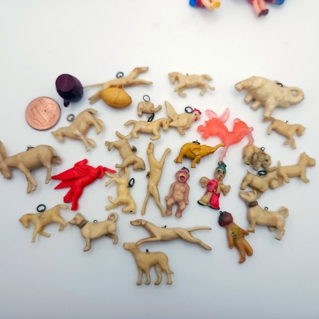 Large lot of Miniatures Frozen Charlottes Cracker Jack Prizes and More Over 40 p - 4