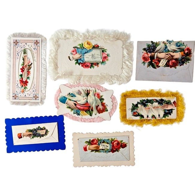 Victorian Calling Cards Salesman Samples Envelopes and Fringed Edge Styles with some Scraps - 2