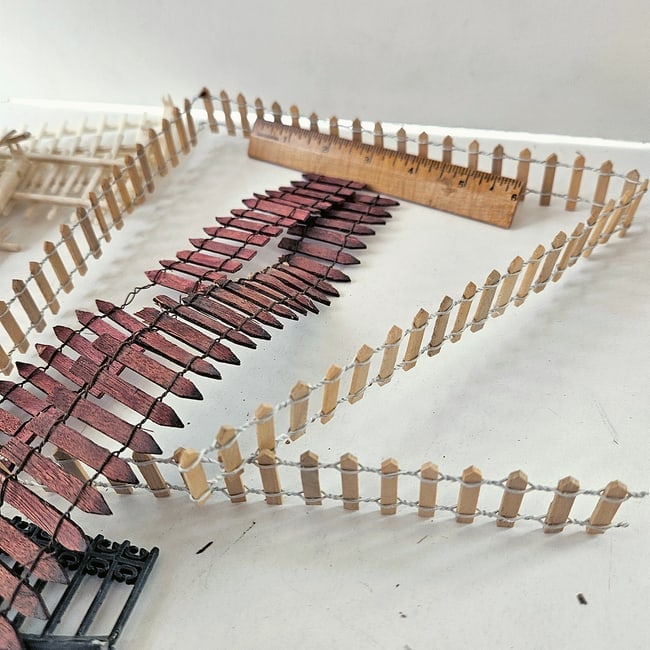 Assorted Dollhouse Miniature Fencing Includes Dept 56 - 5