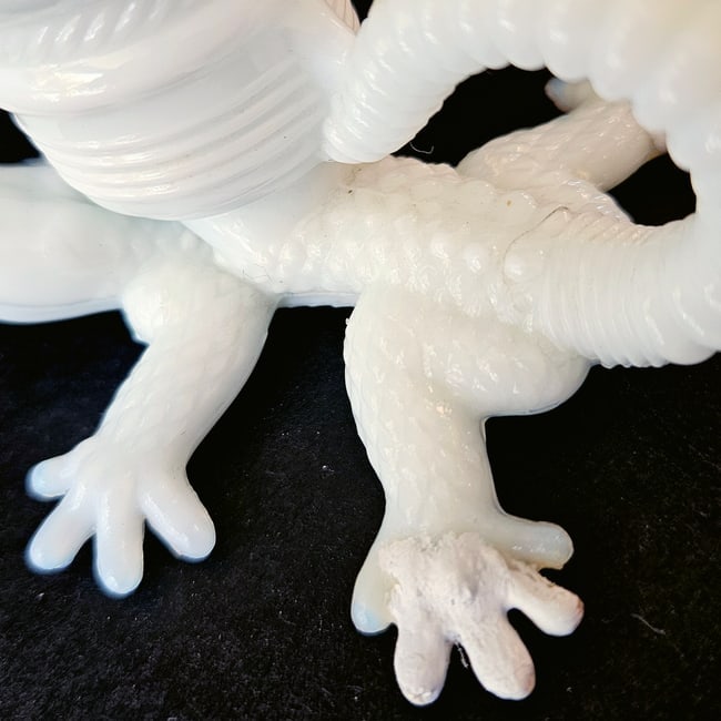White Milk Glass "crocodile" Toothpick Holder by Butler Brothers - 7