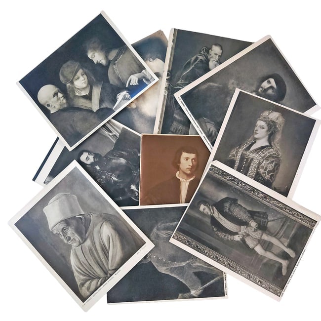 Assortment of Italian Art Albumen Prints circa 1852 Featuring Italian Renaissance painter Titian: Title: Assortment of Italian Art Albumen Prints circa 1852 Featuring Italian Renaissance painter Titian Description: In this lot are 12 prints by Fratelli Alinari measuring approx. 7.5" x 10" includin