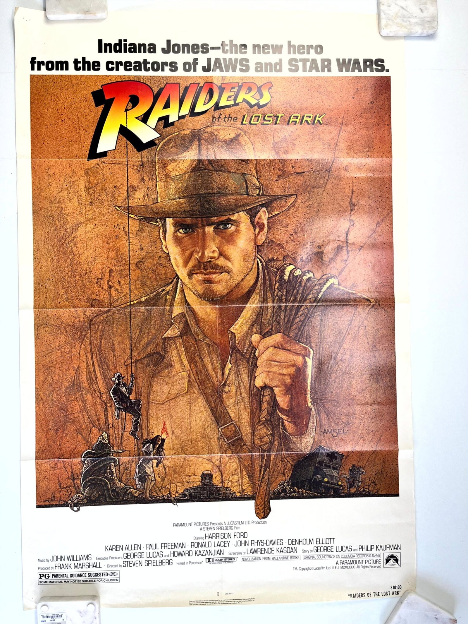 Raiders of the Lost Ark - Art by Amsel (1981) US One Sheet Movie Poster (1 of 6)