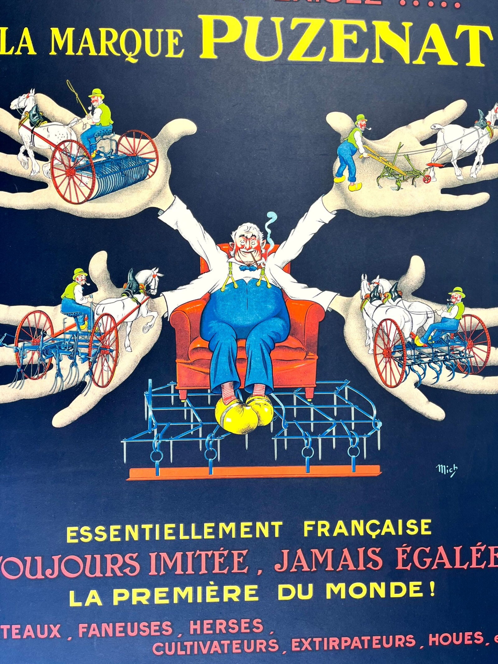 Puznat - Agriculture Tools (1908) 24"x32" French Advertising Poster LB - 6