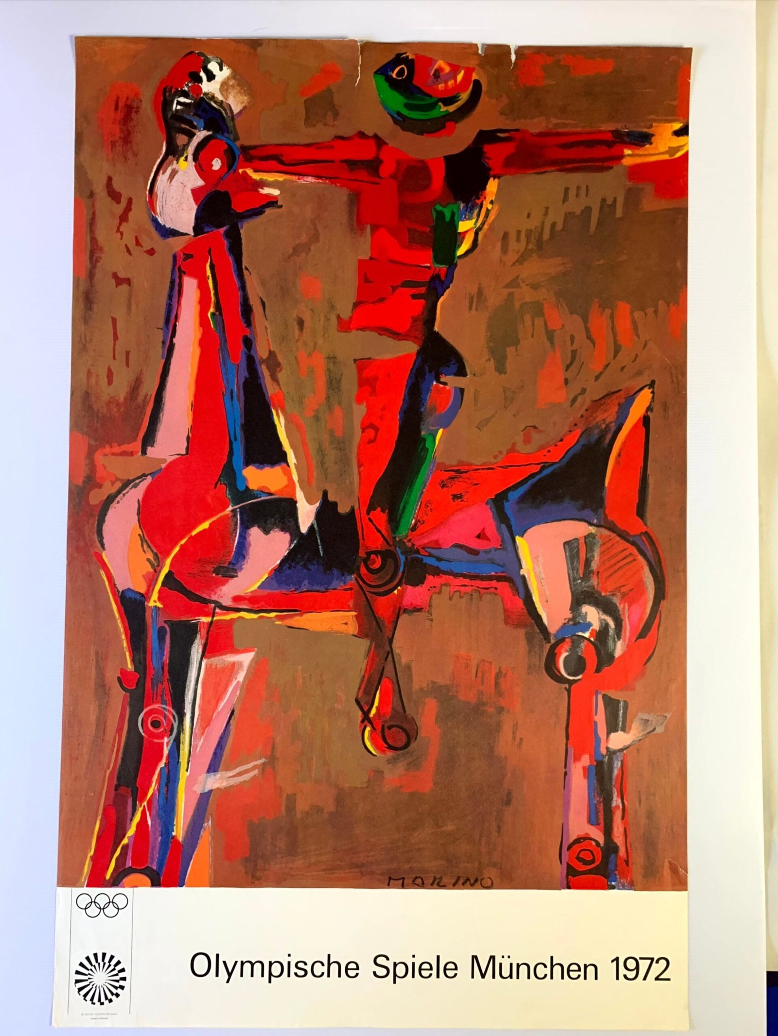 Munich Olympics 1972 - Art by Marino Marini (1972) 25" x40" German Sports Lithograph Poster (1 of 3)