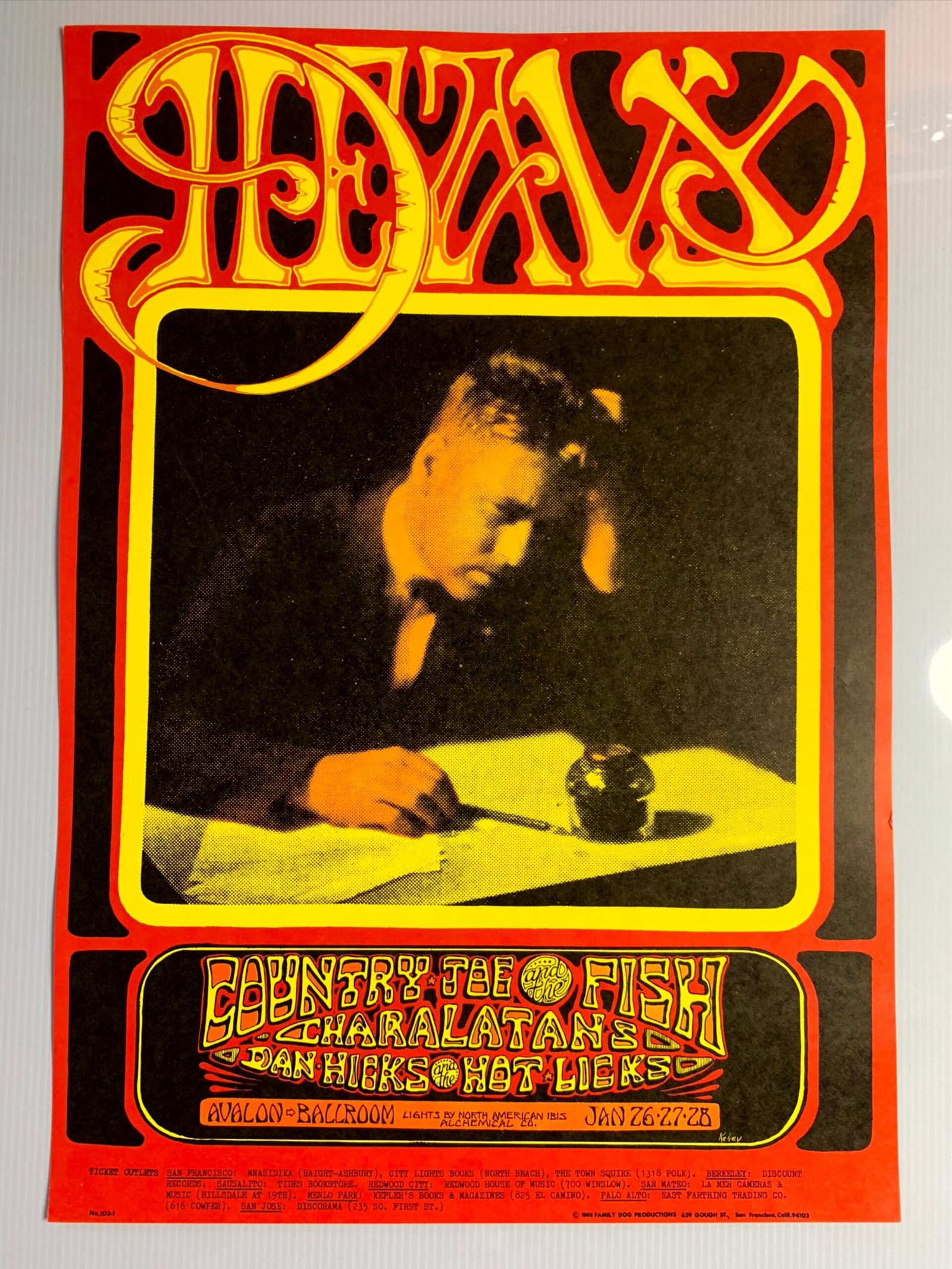 FD103-PO 1st Printing - Country Joe & the Fish (1968) 14 1/16"X20 1/16" US Psychedelic Music Poster (1 of 5)