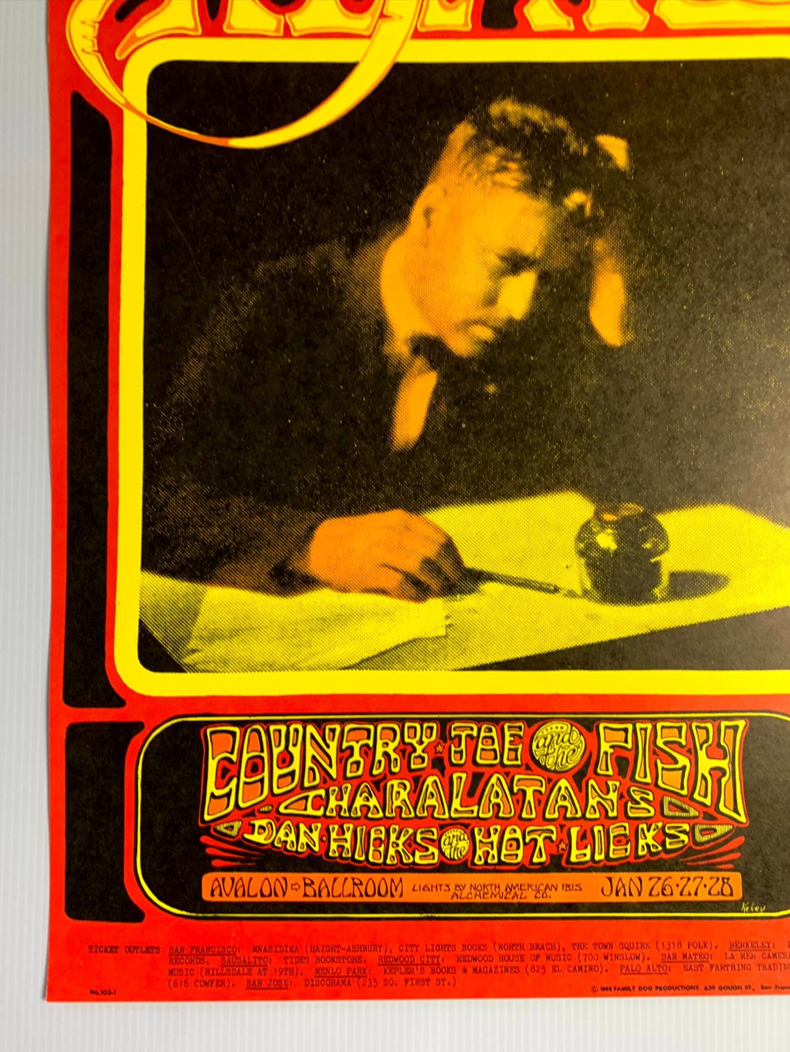 FD103-PO 1st Printing - Country Joe & the Fish (1968) 14 1/16"X20 1/16" US Psychedelic Music Poster - 3