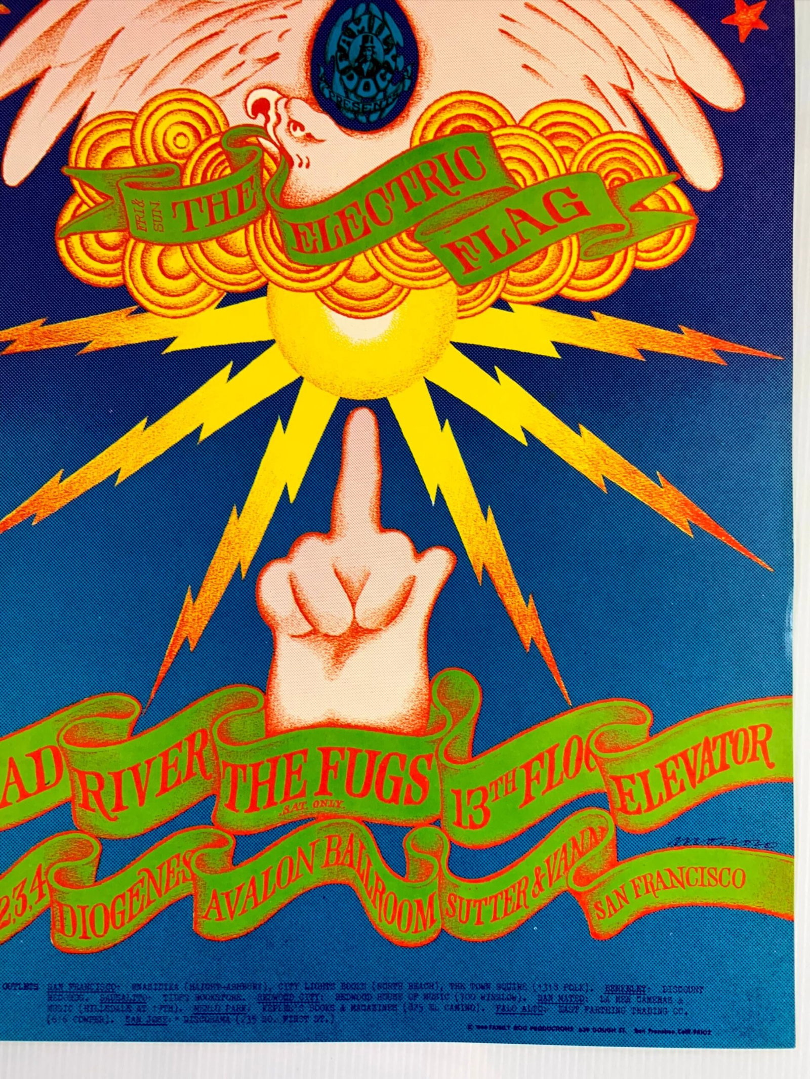 FD104-PO 1st Printing - Electric Flag (1968) 14"X20" US Psychedelic Music Poster - 4