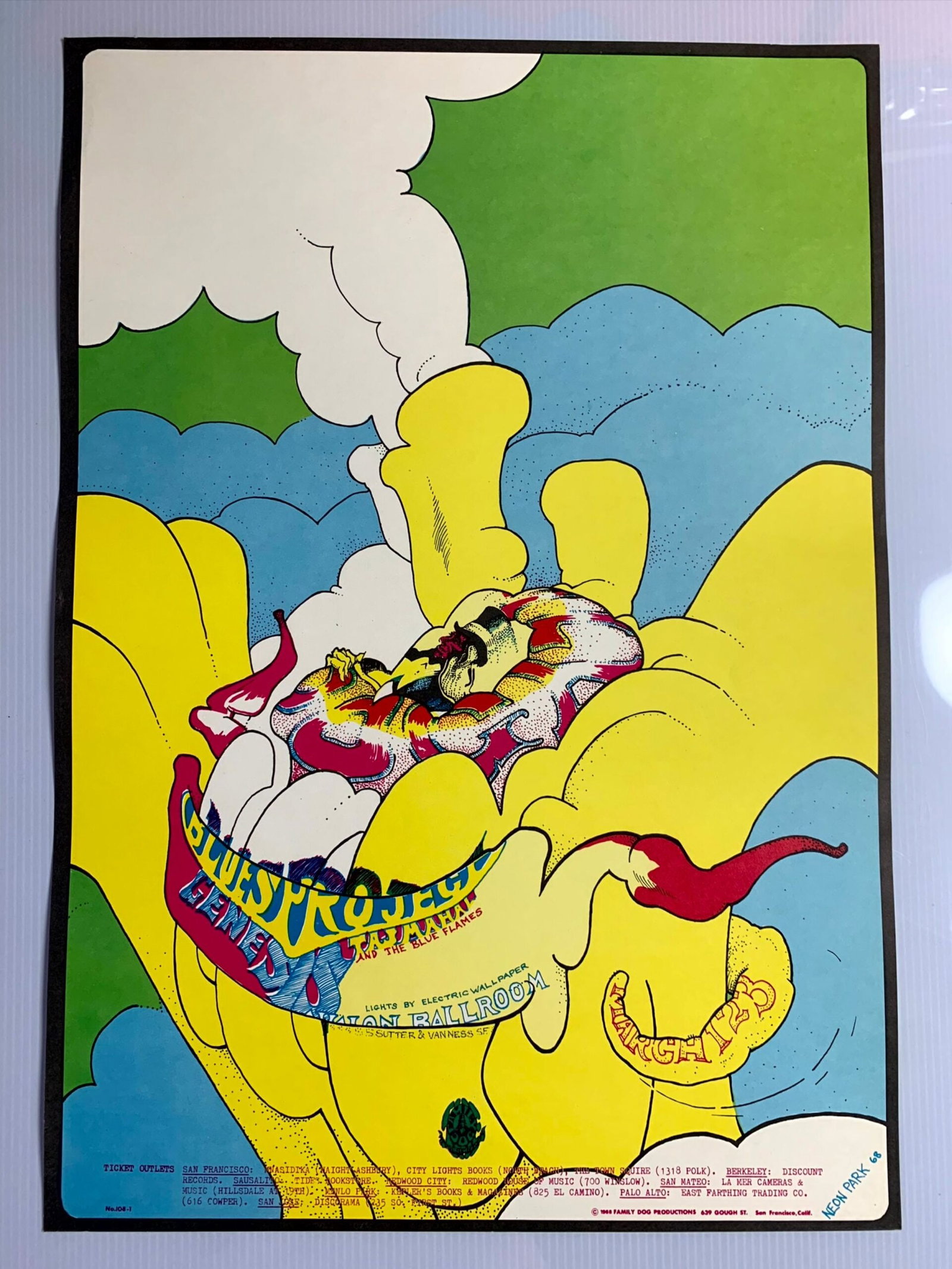 FD108-PO 1st Printing - The Blues Project (1968) 14 1/16"X20" US Psychedelic Music Poster (1 of 5)
