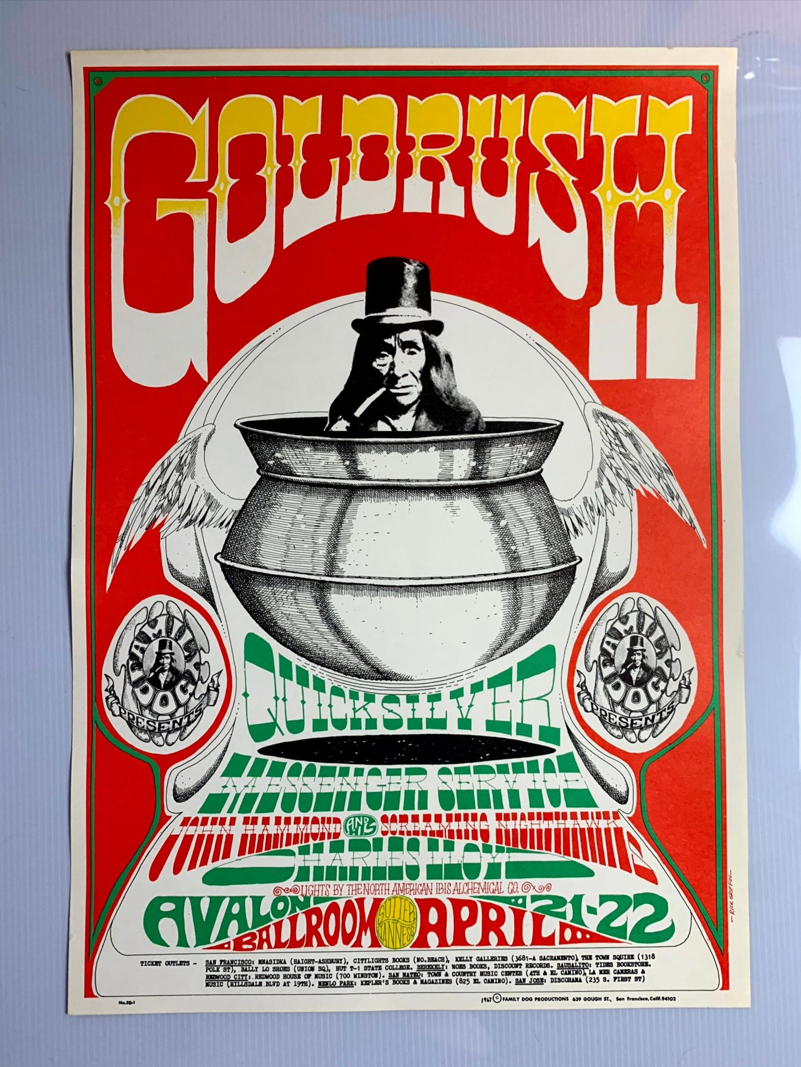 FD058-PO 1st Printing - Quicksilver Messenger Service (1967) 14"X20" US Psychedelic Music Poster (1 of 5)