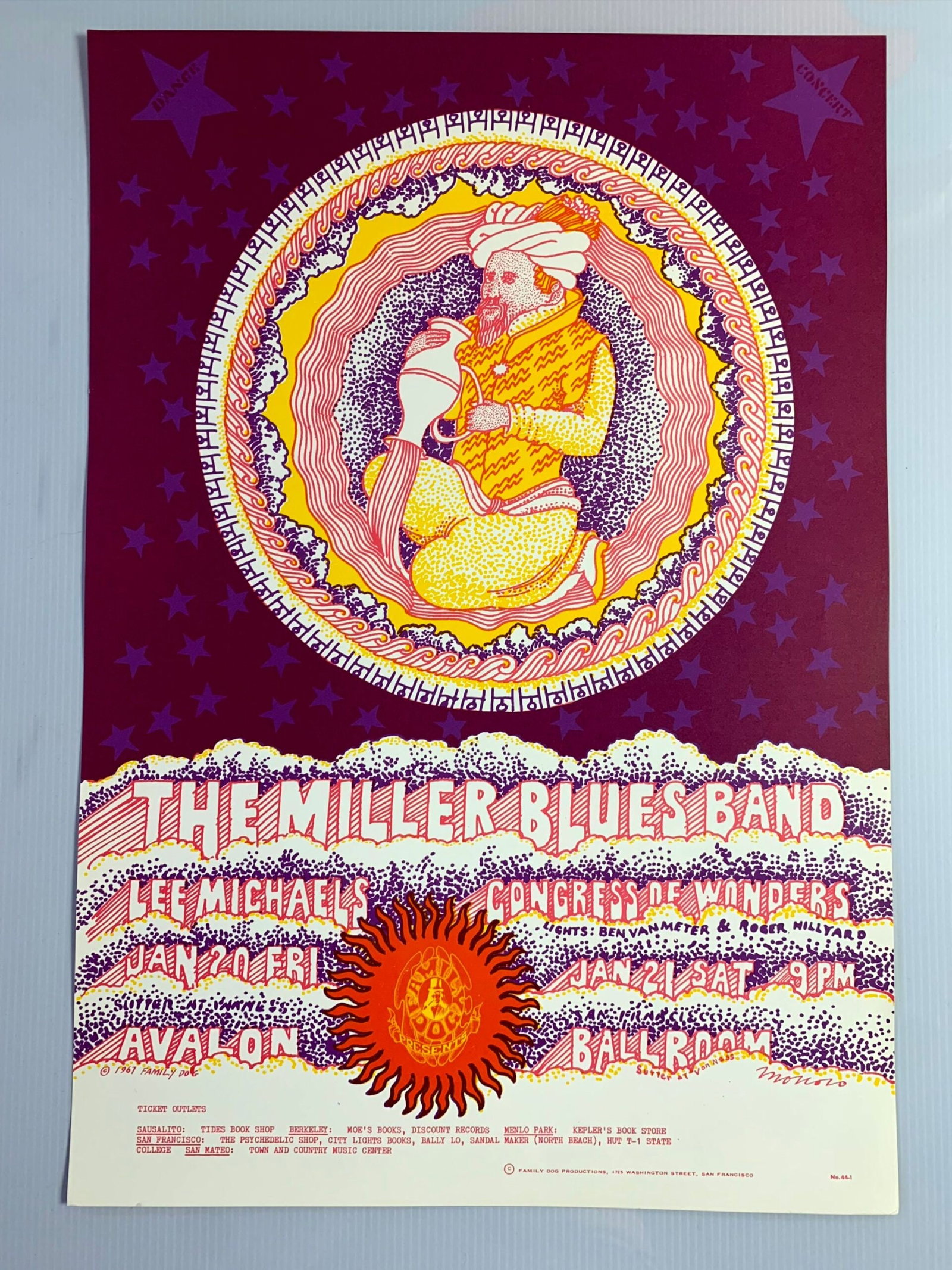 FD044-PO 1st Printing - Steve Miller Blues Band (1967) 14 1/16"X19 15/16" US Psychedelic Music (1 of 5)