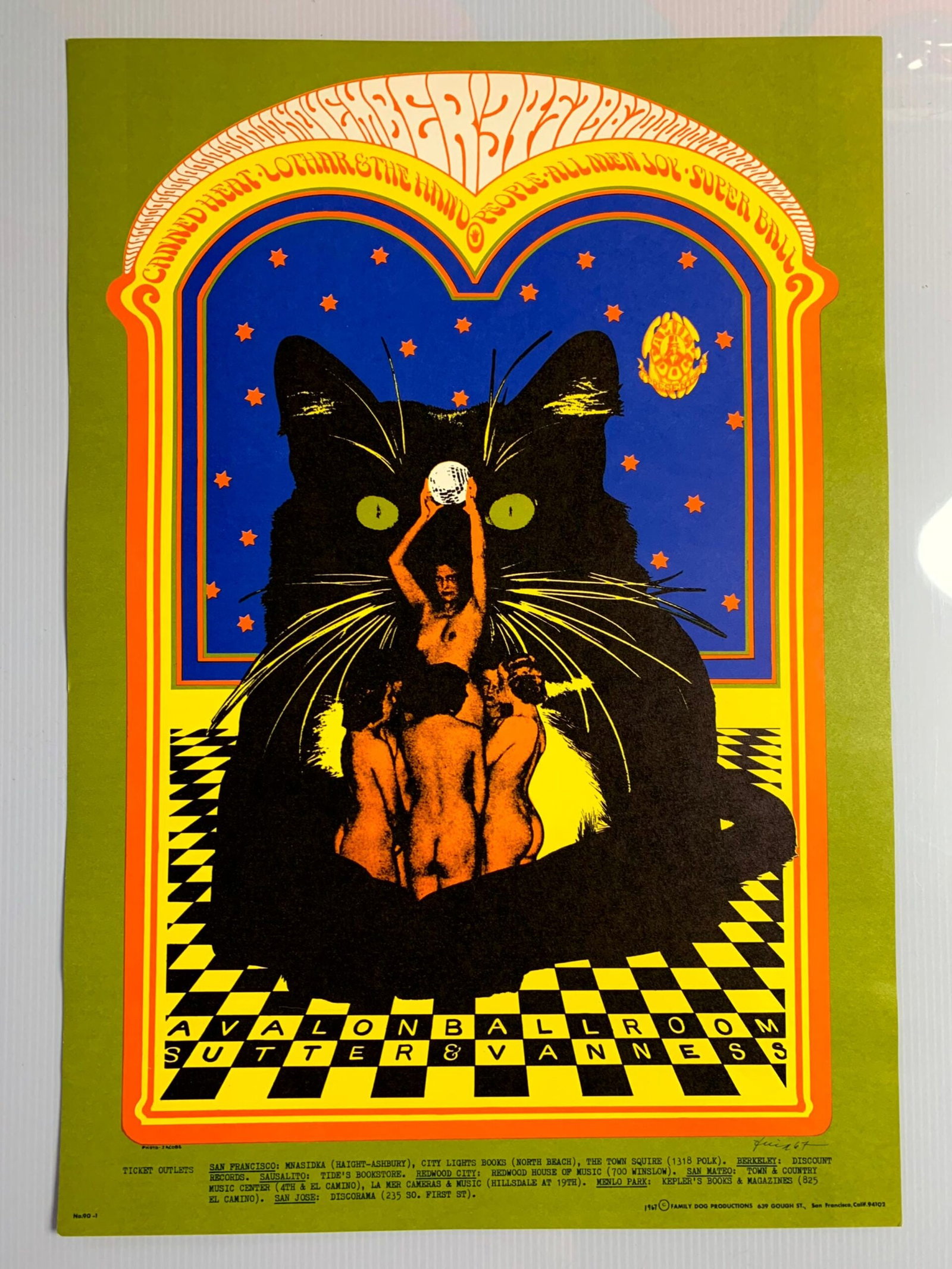 FD090-PO 1st Printing - Canned Heat (1967) 14"X20 1/8" US Psychedelic Music Poster: Title: FD090-PO 1st Printing - Canned Heat (1967) 14"X20 1/8" US Psychedelic Music Poster Description: FD090-PO 1st Printing - Canned Heat (1967) 14"X20 1/8" US Psychedelic Music Poster Please refer t