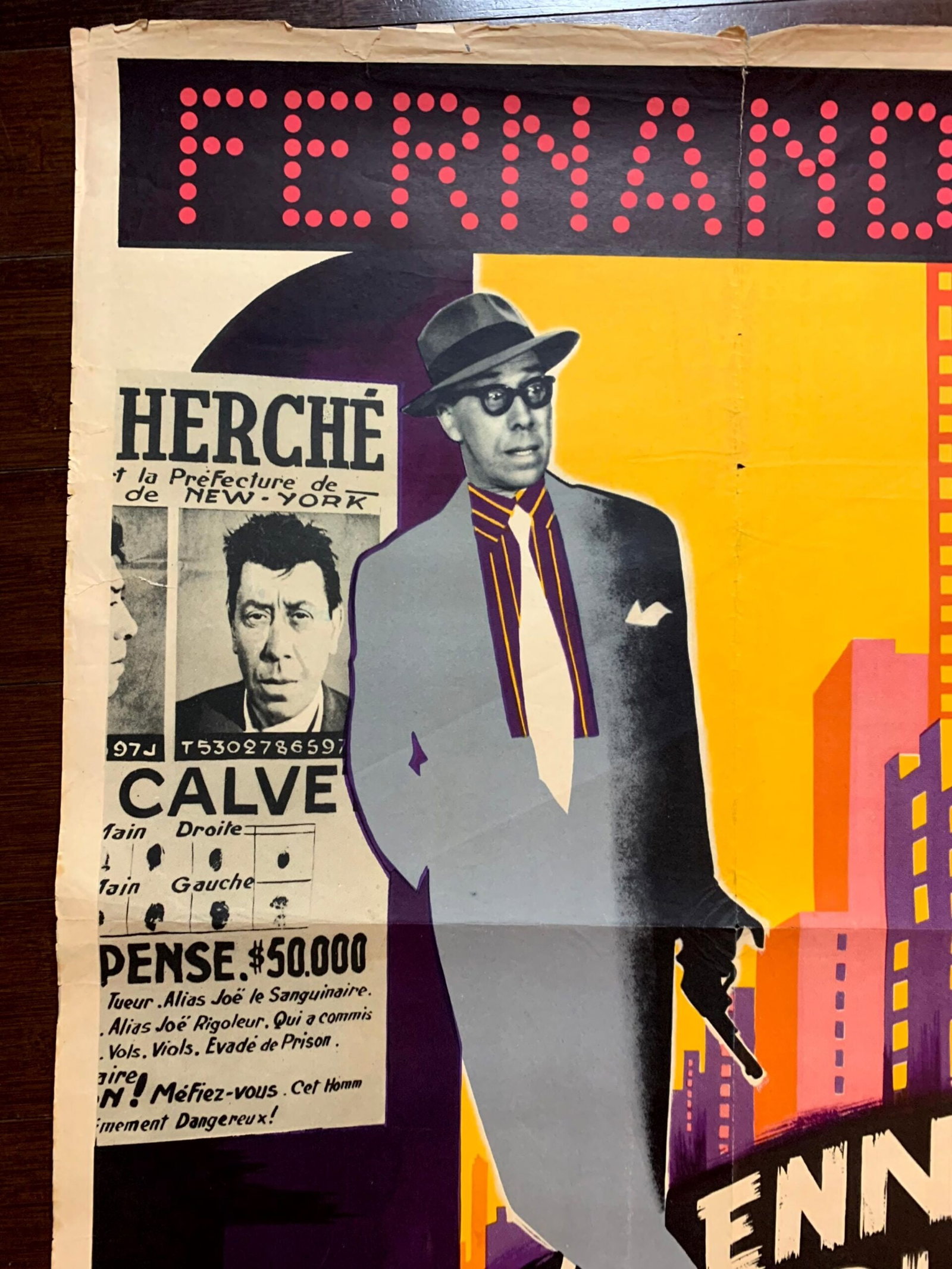 Most Wanted Man - Fernandel (1954) 23.5"X31.5" Belgian Movie Poster - 2