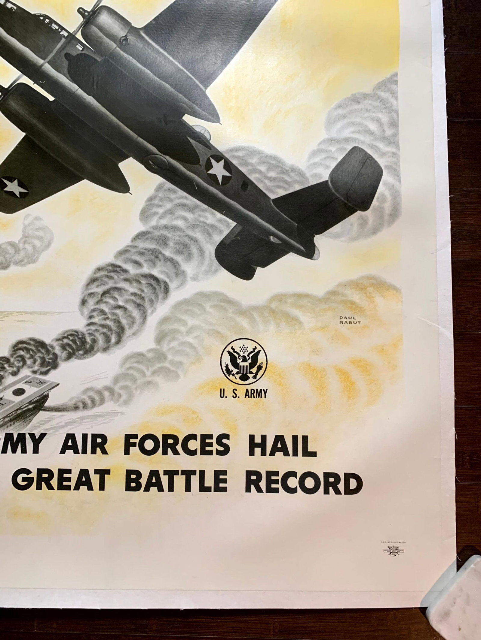Mitchell's Hit Hard (1945) 31.25"X42.5" US WWII Poster LB - 2