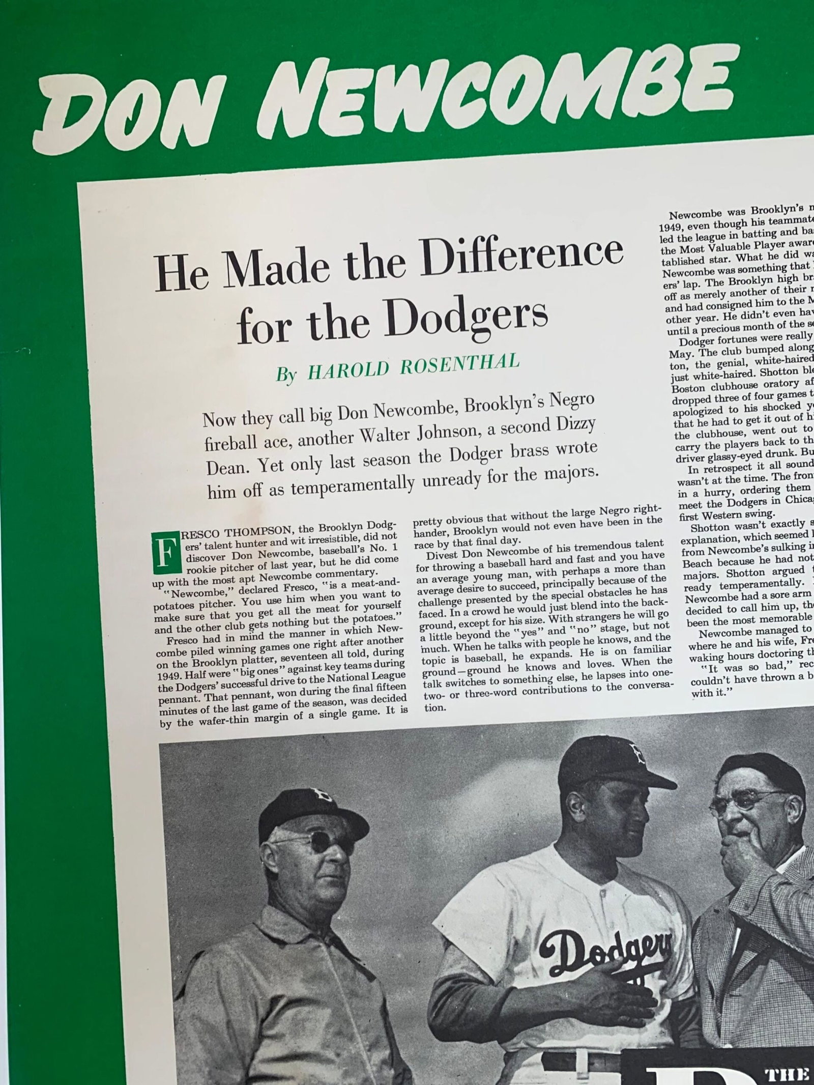 Saturday Evening Post - Baseball Art by Don Newcombe (1950) 22"X28" Newstand Poster LB - 3