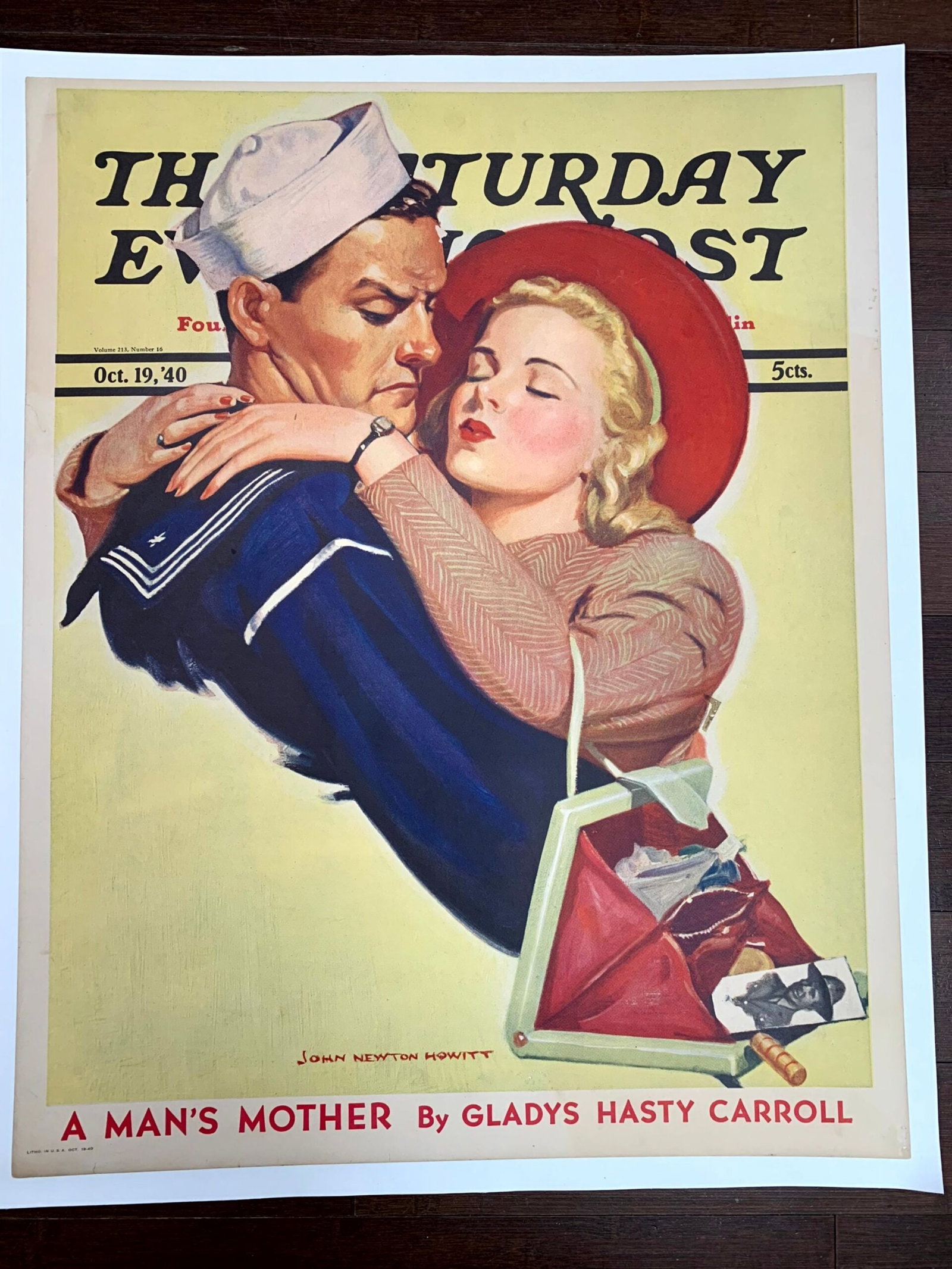WW2 Saturday Evening Post - Art John Newton Howitt (1940) 22X28 Newstand Poster LB (1 of 3)