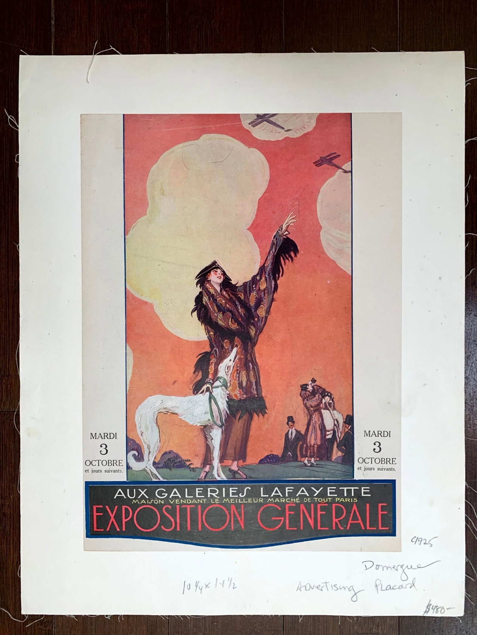 Exposition Generale - Art by Domergue (1922) 10.25"X14.5" French Advertising Poster LB (1 of 4)