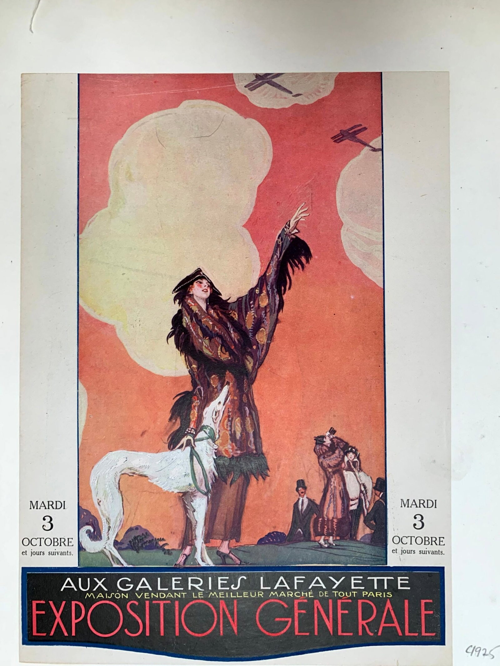 Exposition Generale - Art by Domergue (1922) 10.25"X14.5" French Advertising Poster LB - 2
