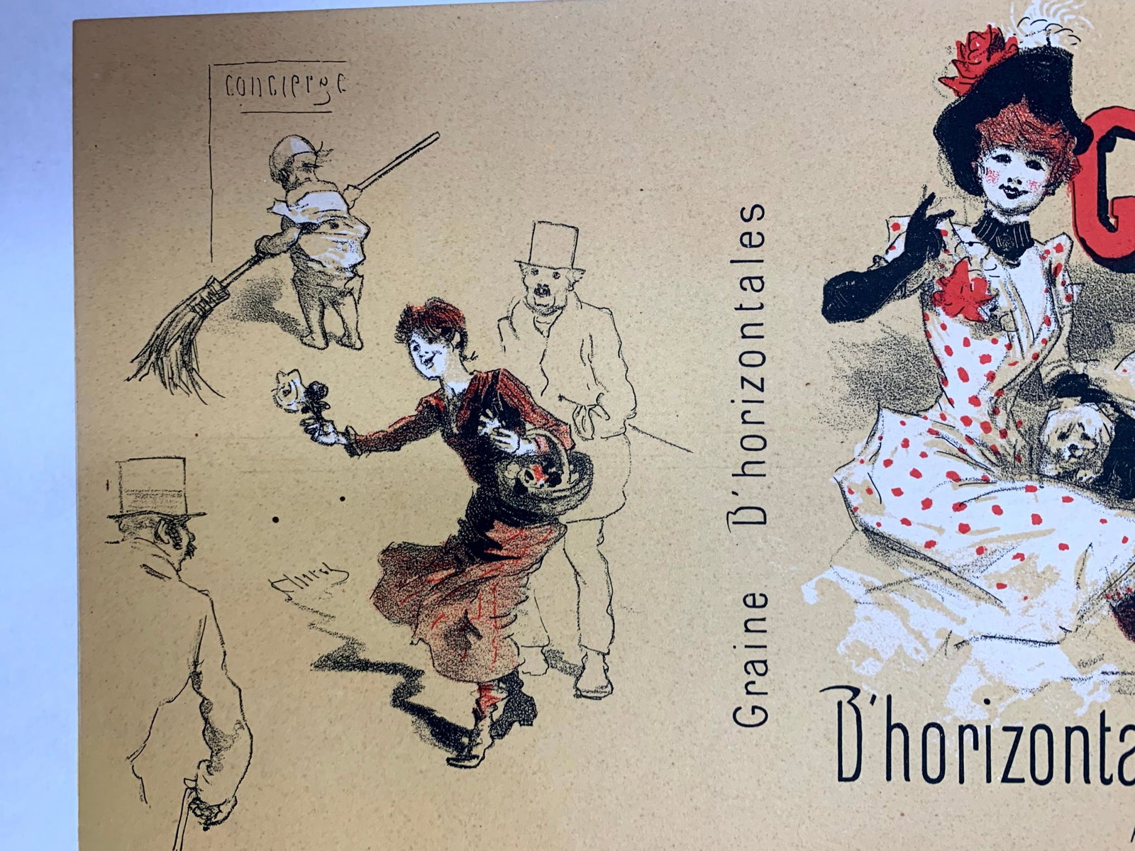 Graine d'Horizontales - Art by Cheret (1886) 7.5"X11.5" French Book Cover LB - 3