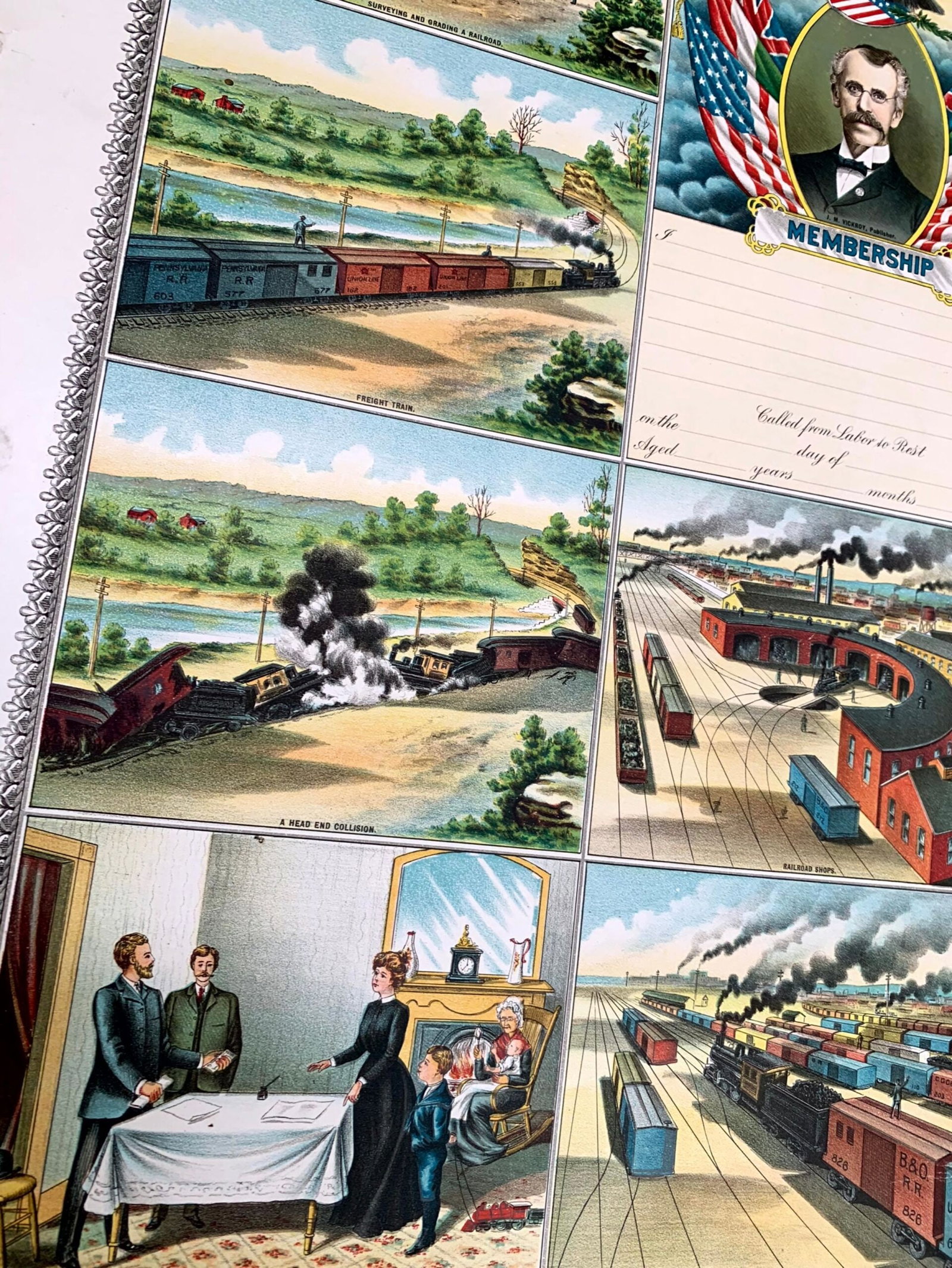 Railroad Record (1918) 22"X28" US Travel Poster - 3