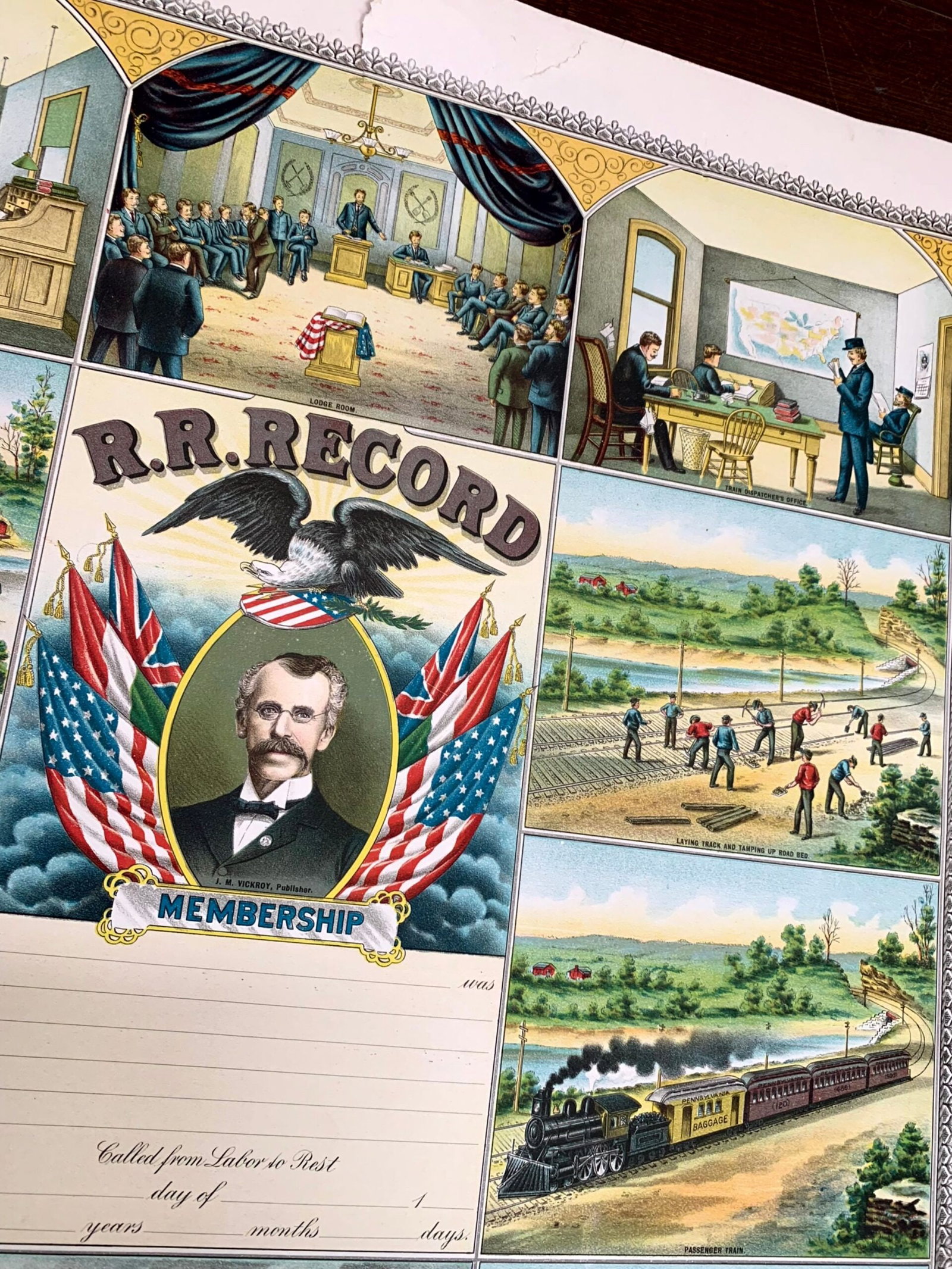 Railroad Record (1918) 22"X28" US Travel Poster - 4
