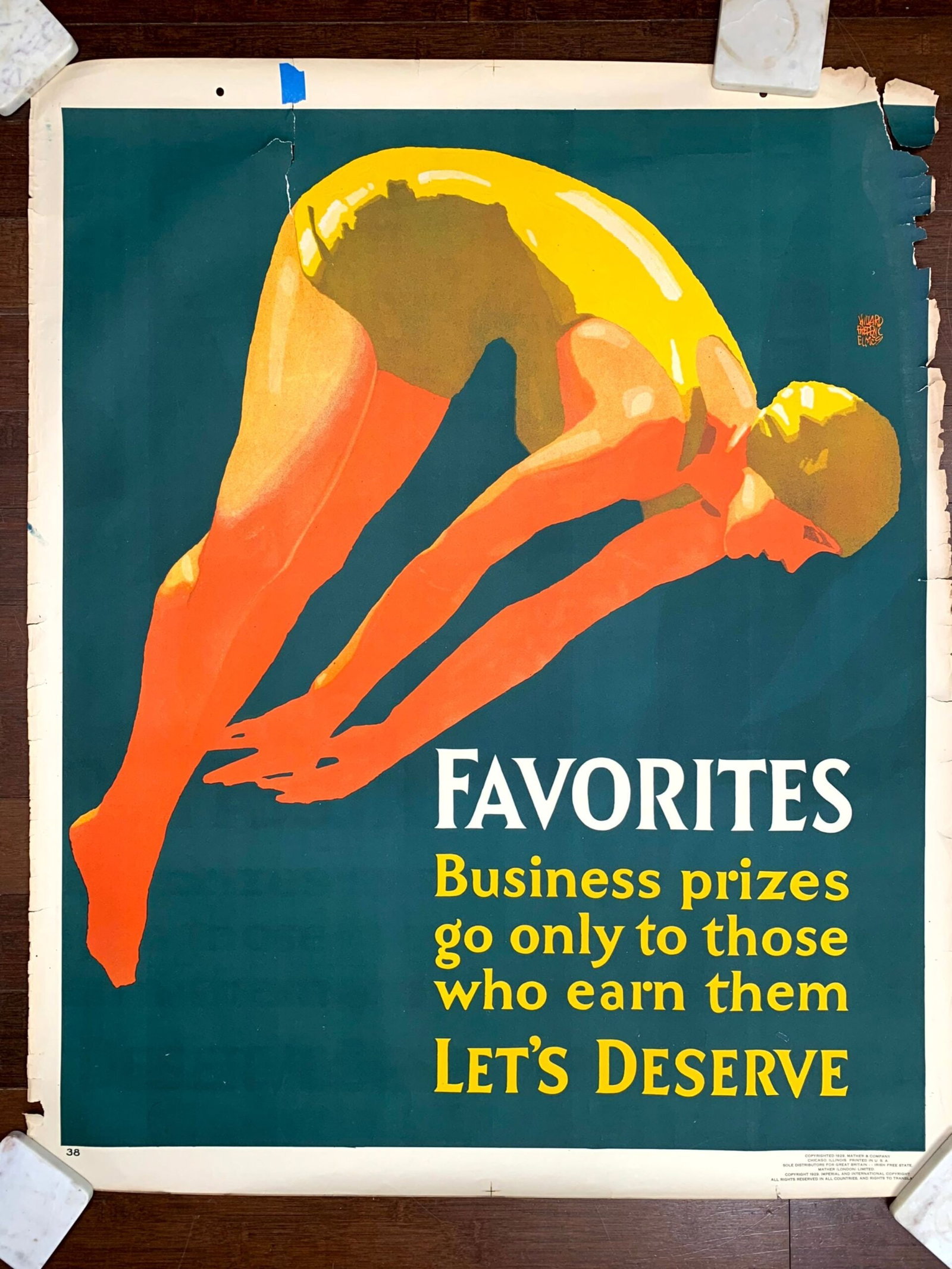 Favorites - Art by Willard Frederic Elmes (1929) 36"X44" US Mather Poster LB: Title: Favorites - Art by Willard Frederic Elmes (1929) 36"X44" US Mather Poster LB Description: Favorites - Art by Willard Frederic Elmes (1929) 36"X44" US Mather Poster LB Please refer to the attach