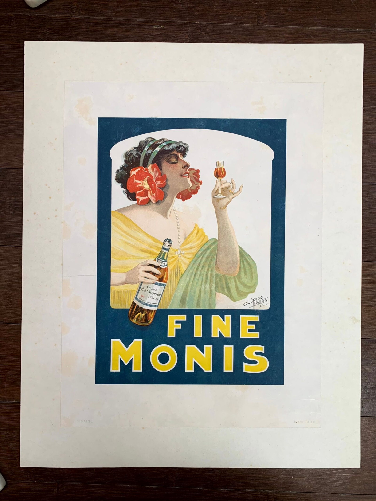 Fine Monis - Clerice Freres (1911) 12.5"X17" French Advertising Poster LB: Title: Fine Monis - Clerice Freres (1911) 12.5"X17" French Advertising Poster LB Description: Fine Monis - Clerice Freres (1911) 12.5"X17" French Advertising Poster LB Please refer to the attached pho