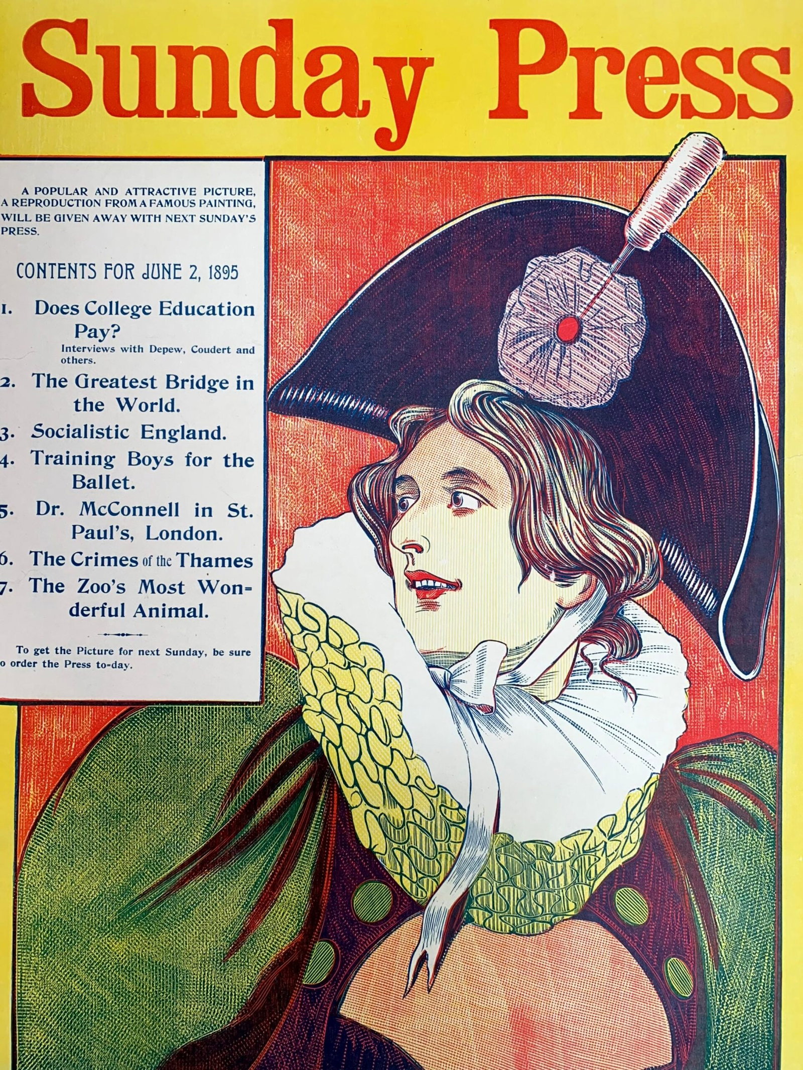 Philadelphia Sunday Press (1896) 14"X20" US Magazine Cover Poster LB - 2