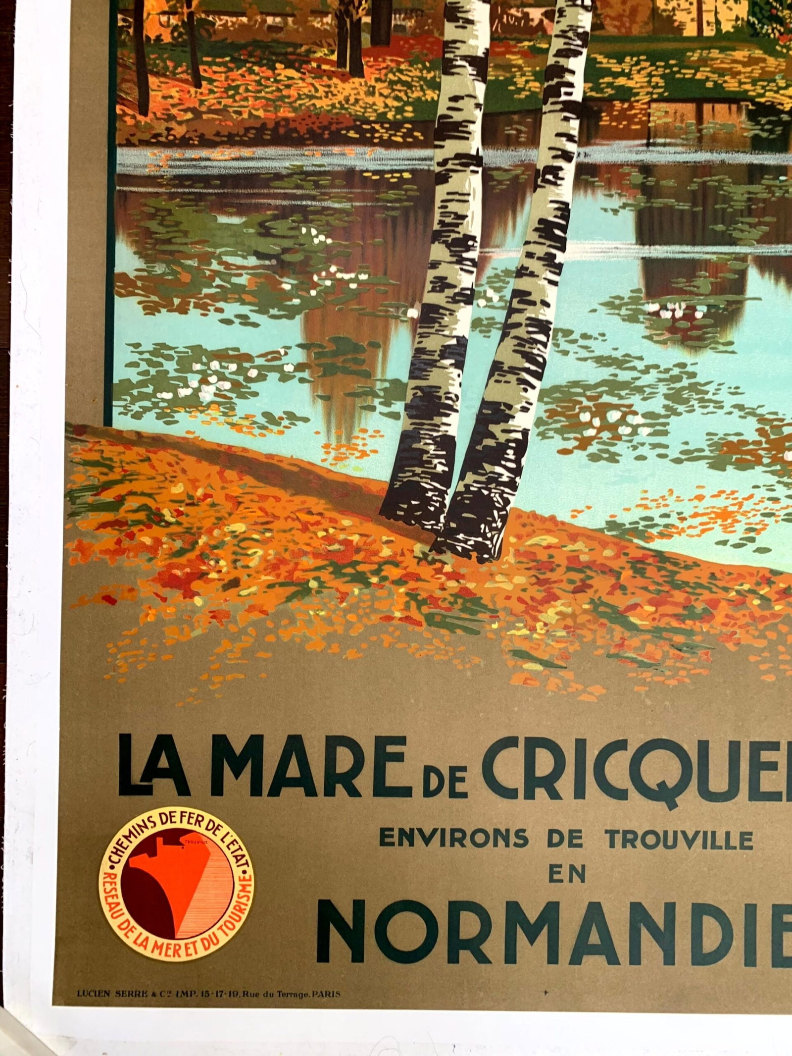 La Mare de Cricqueboeuf - Art by Georges Dorival (1939) 25.5"X40" French Travel Poster LB - 5