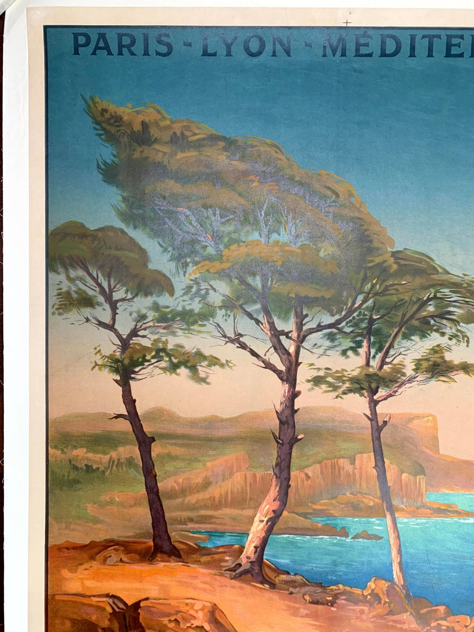 Cote D'Azur - Art by Laurent Adenot (1900) 30.5"X42" French Travel Poster LB - 2