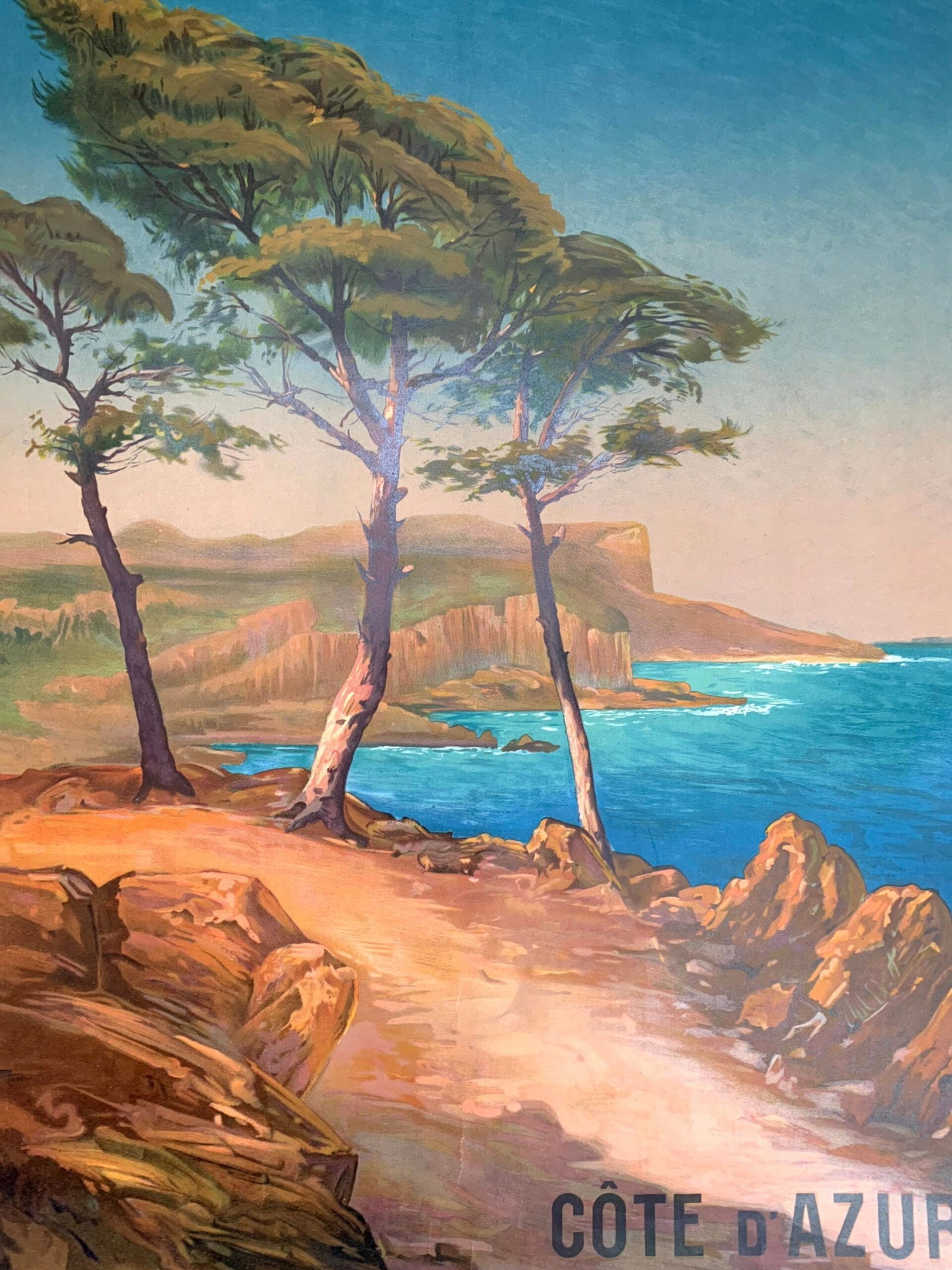 Cote D'Azur - Art by Laurent Adenot (1900) 30.5"X42" French Travel Poster LB - 6