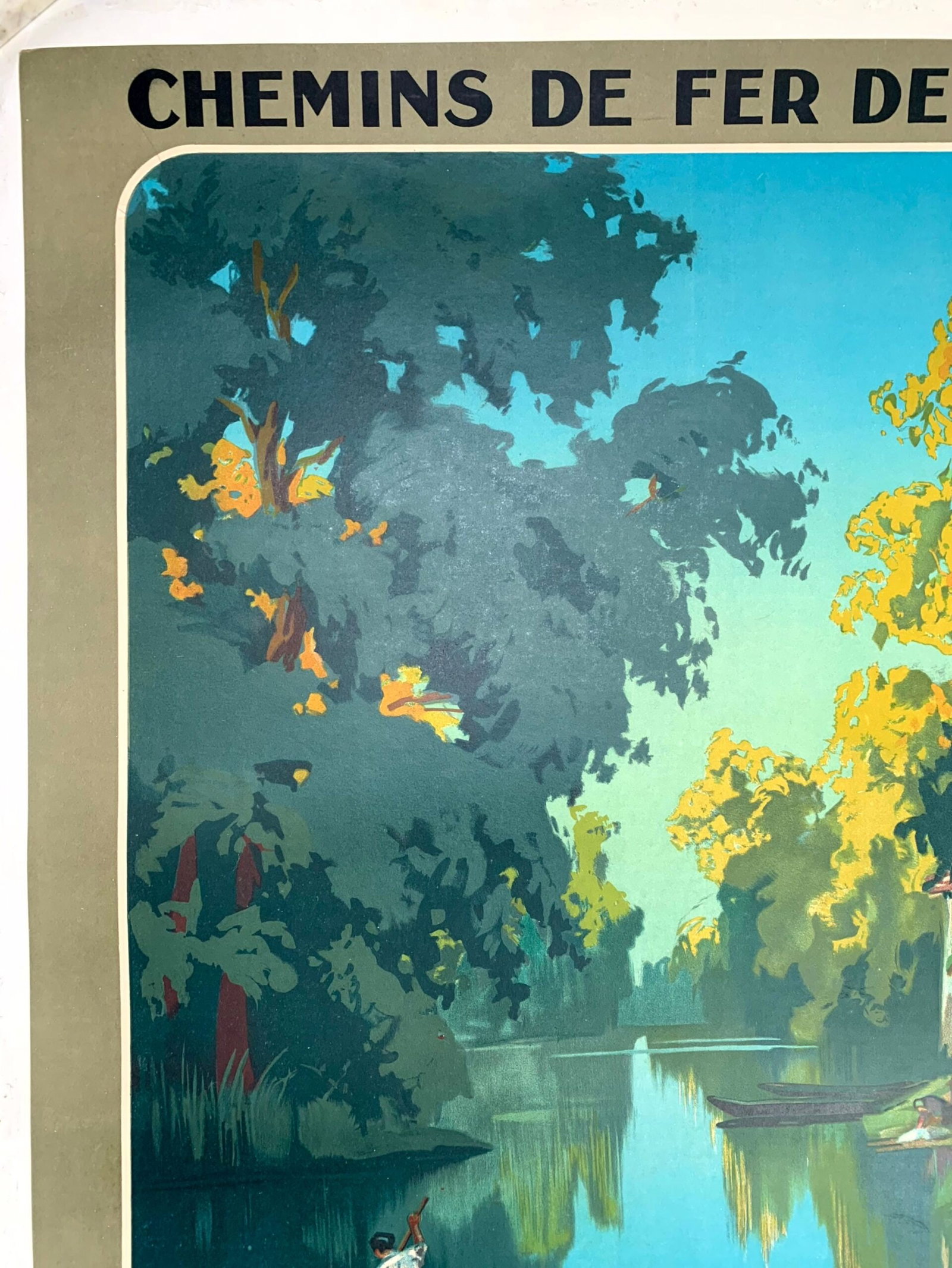 Chemin de Fer - Le Marais - Art by Alo (1920) 29"X41.25" French Travel Poster LB - 2