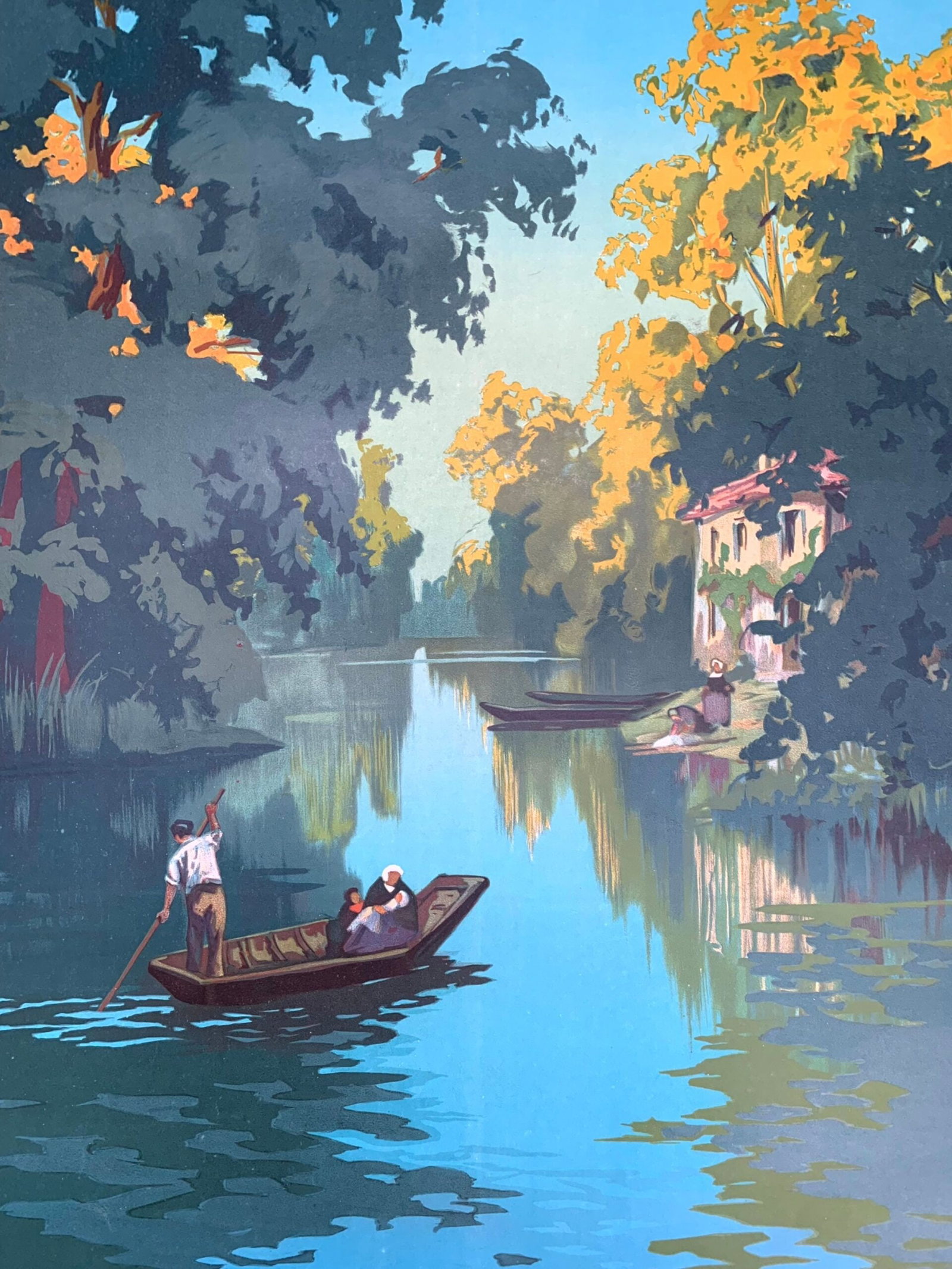 Chemin de Fer - Le Marais - Art by Alo (1920) 29"X41.25" French Travel Poster LB - 6