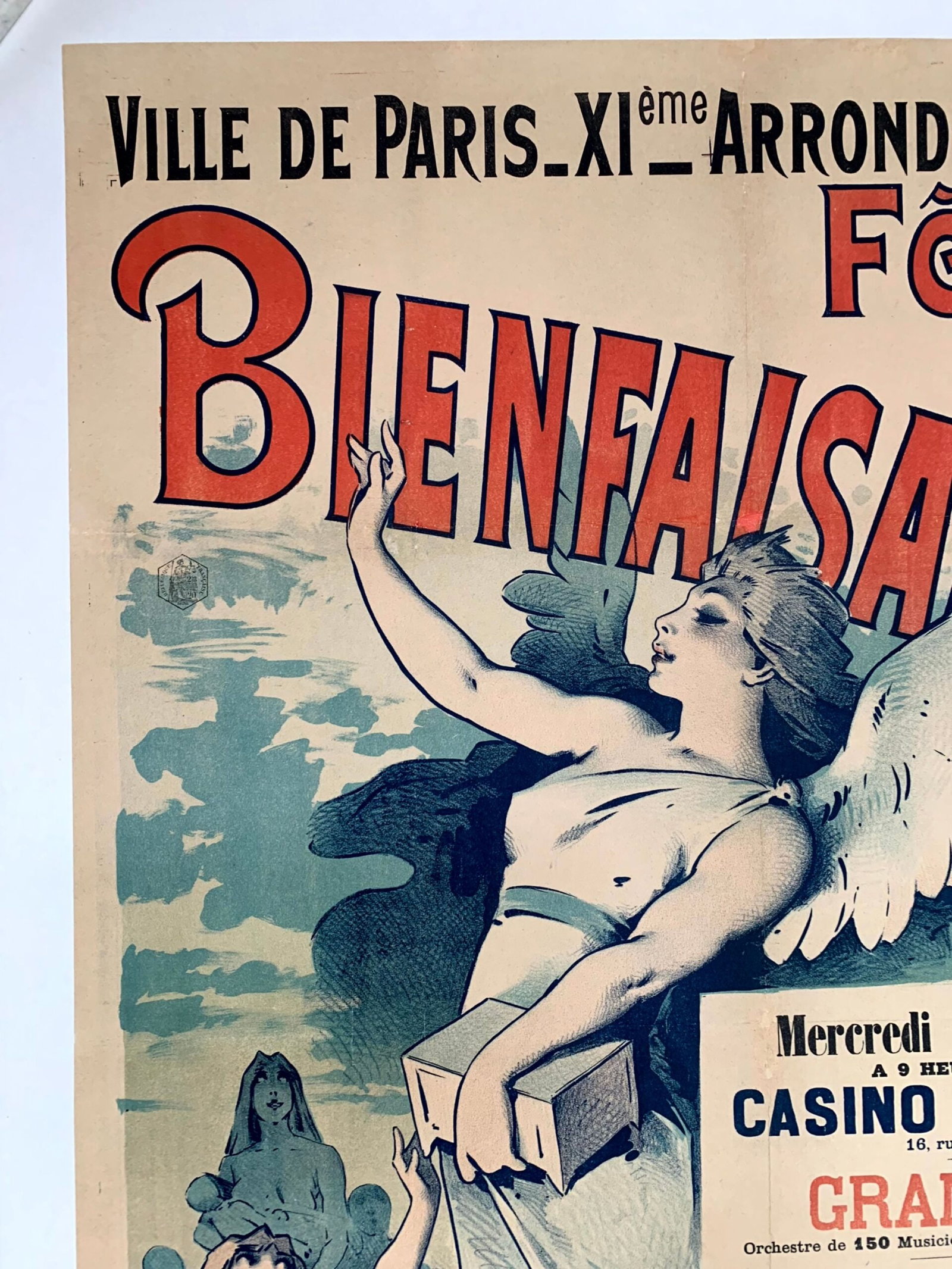 Fete Bienfaisance - Art by Choubrac (1890) 29.75"X46.75" French Theater Poster LB - 2
