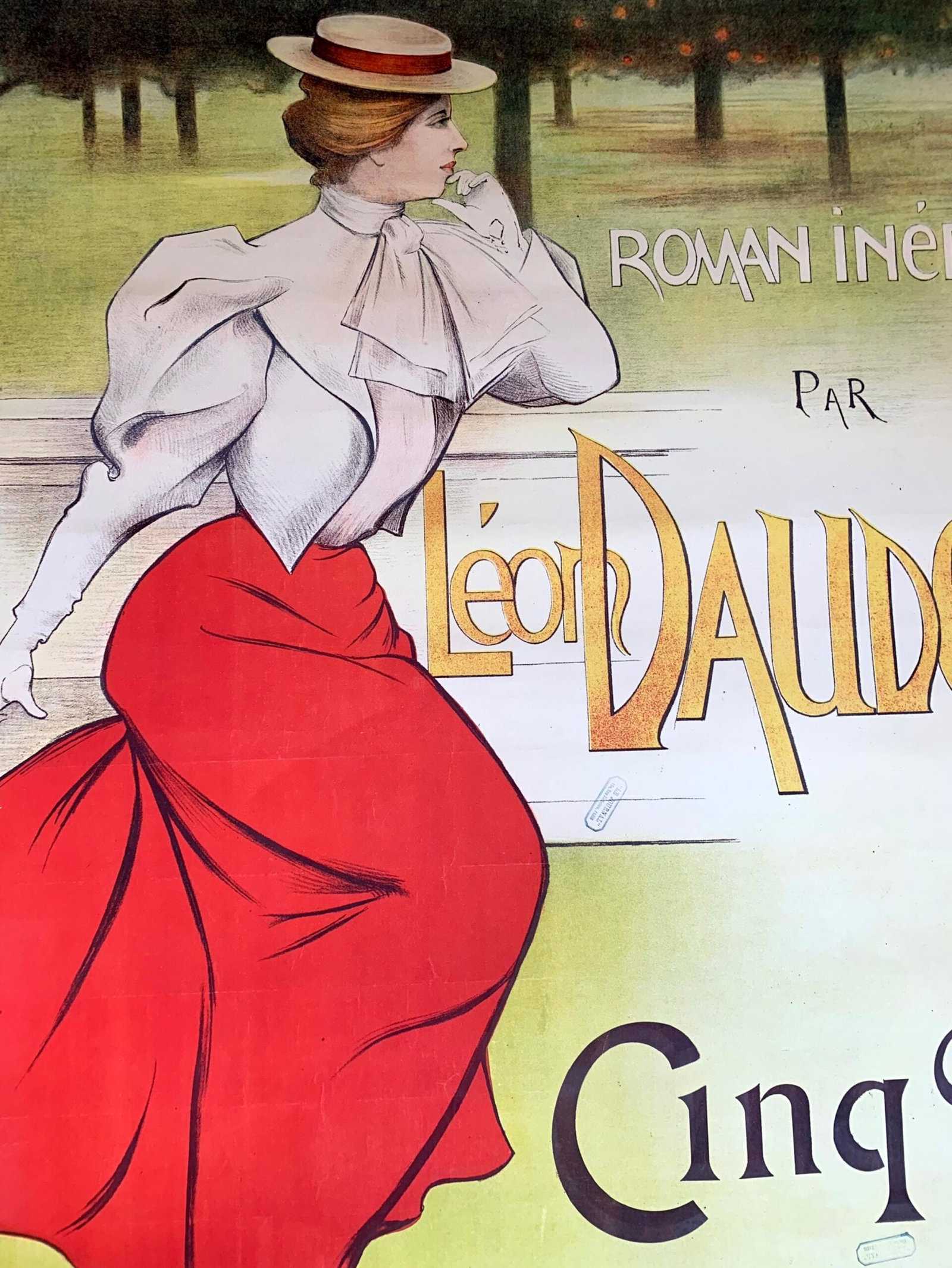 Leon Daudet - Art by Charles Lucas (1897) 39.5"X55.5" French Advertising Poster LB - 6