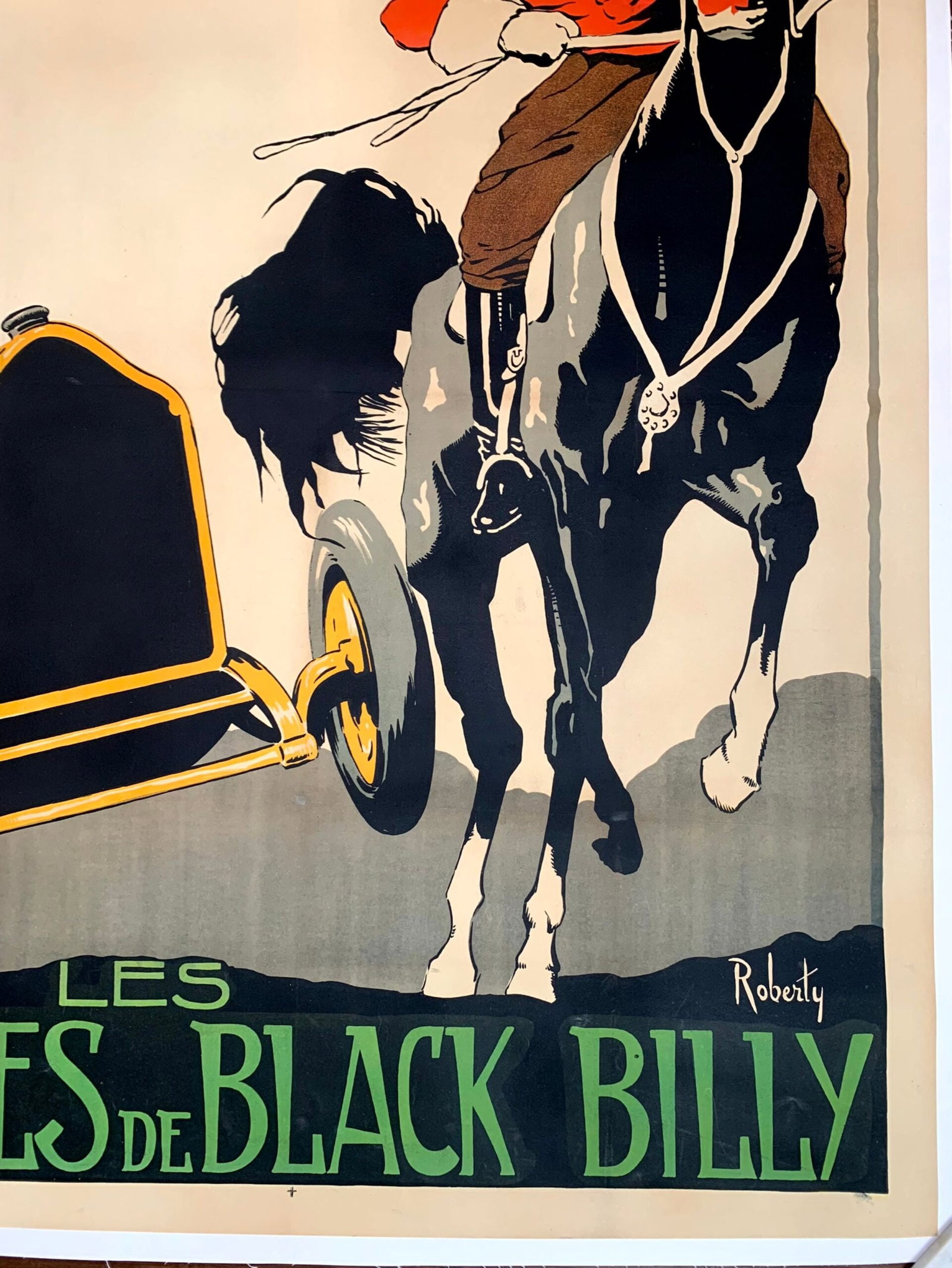 Le Freres de Black Billy - Art by Roberty - Rare (1918) 47"X62.75" French Movie Poster LB - 5