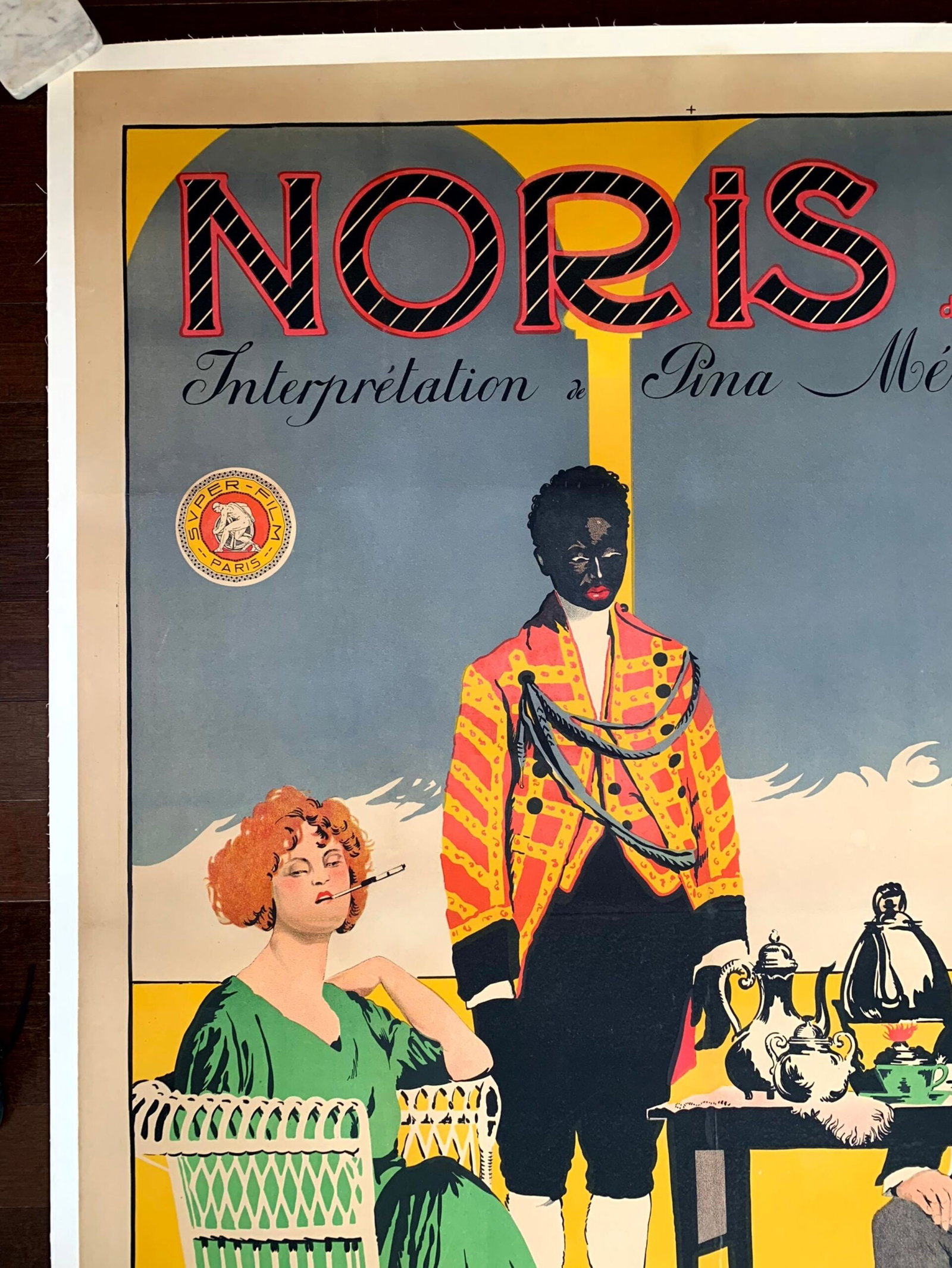 Noris - Rare Art by Roberty (1919) 47"X63" French Theater Poster LB - 3
