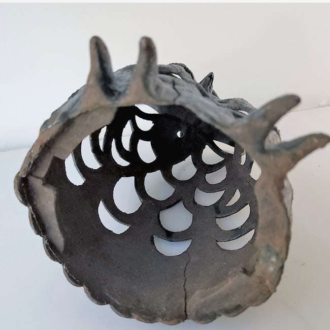 Cast Iron Owl Candle Lantern Candle Holder Japanese Garden Decor - Black - 7